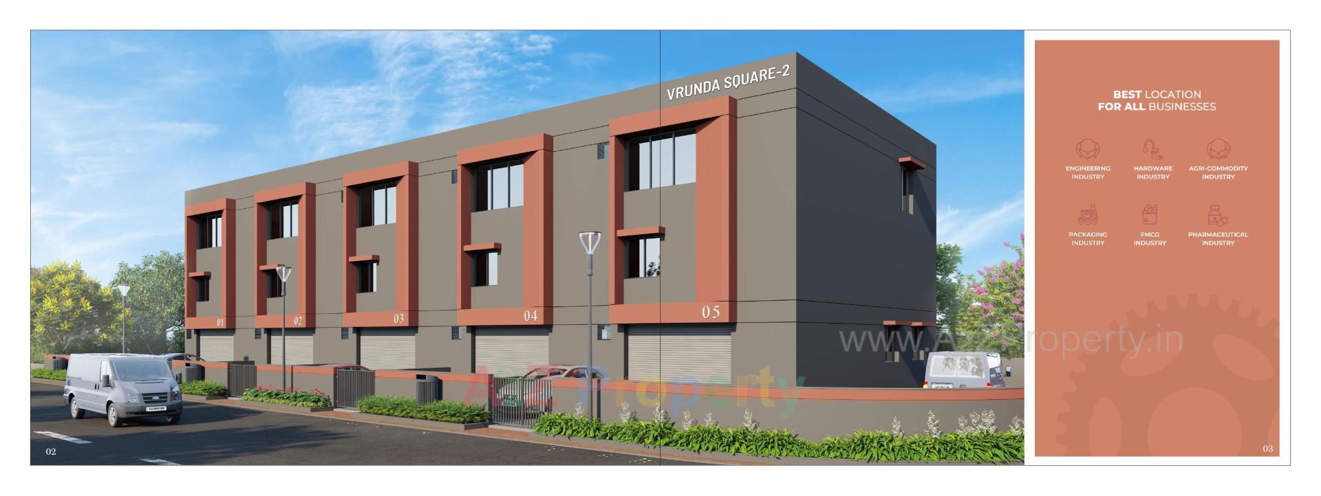 3D Elevation of real estate project Vrunda Square located at Narol, Ahmedabad, Gujarat