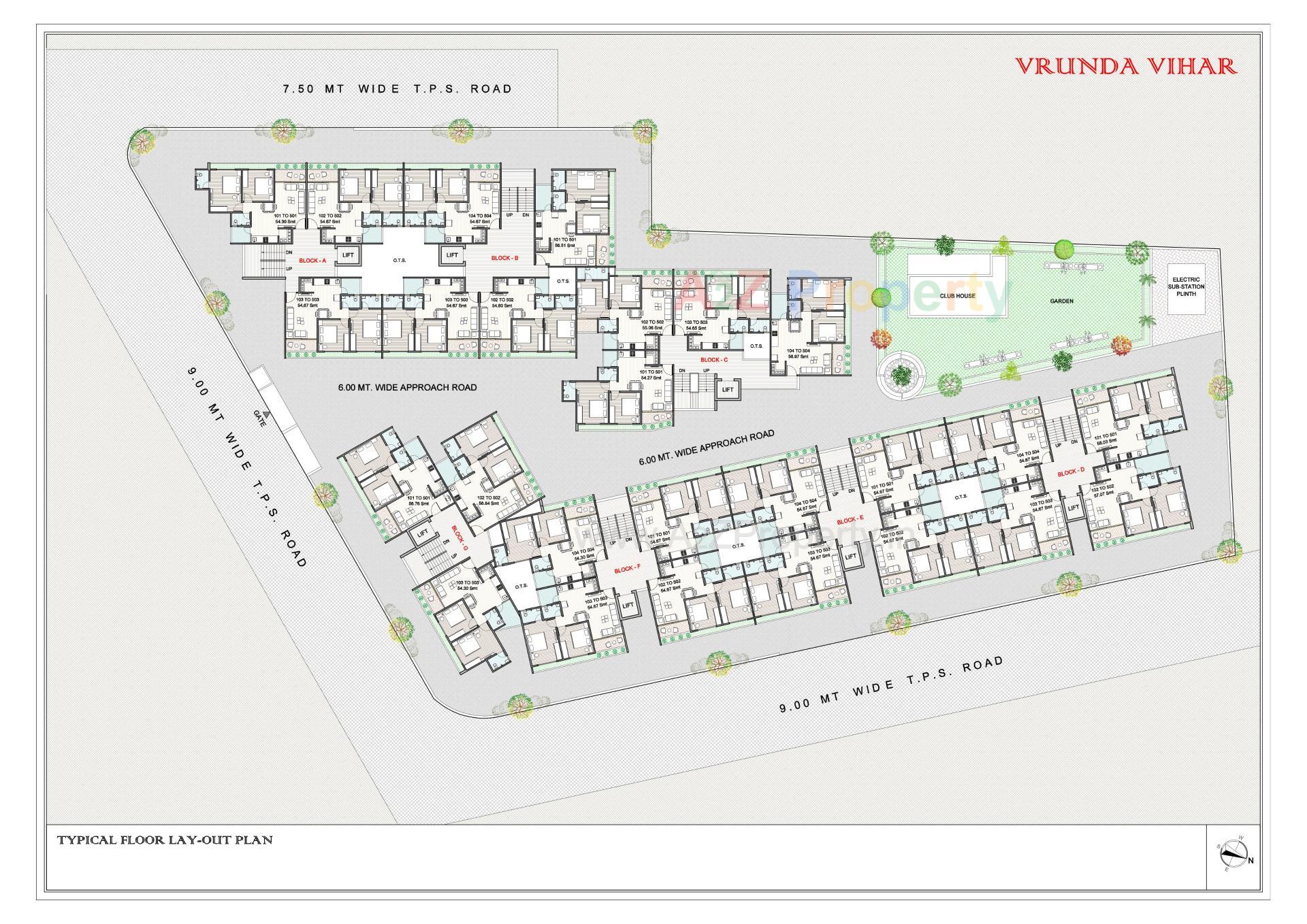 Layout of real estate project Vrunda Vihar located at Narol, Ahmedabad, Gujarat
