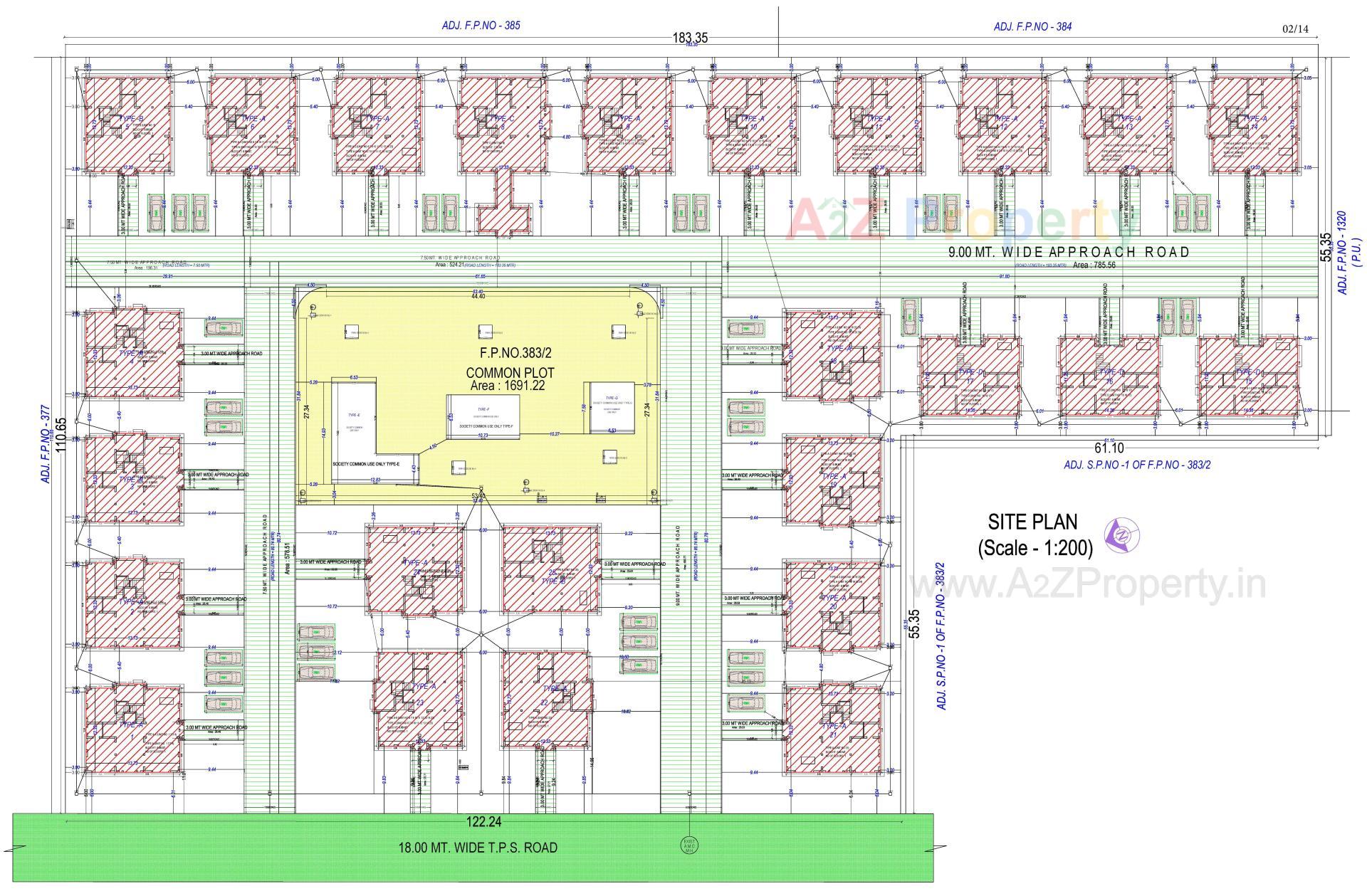 Layout of real estate project Vrundavan 10 located at Ognaj, Ahmedabad, Gujarat