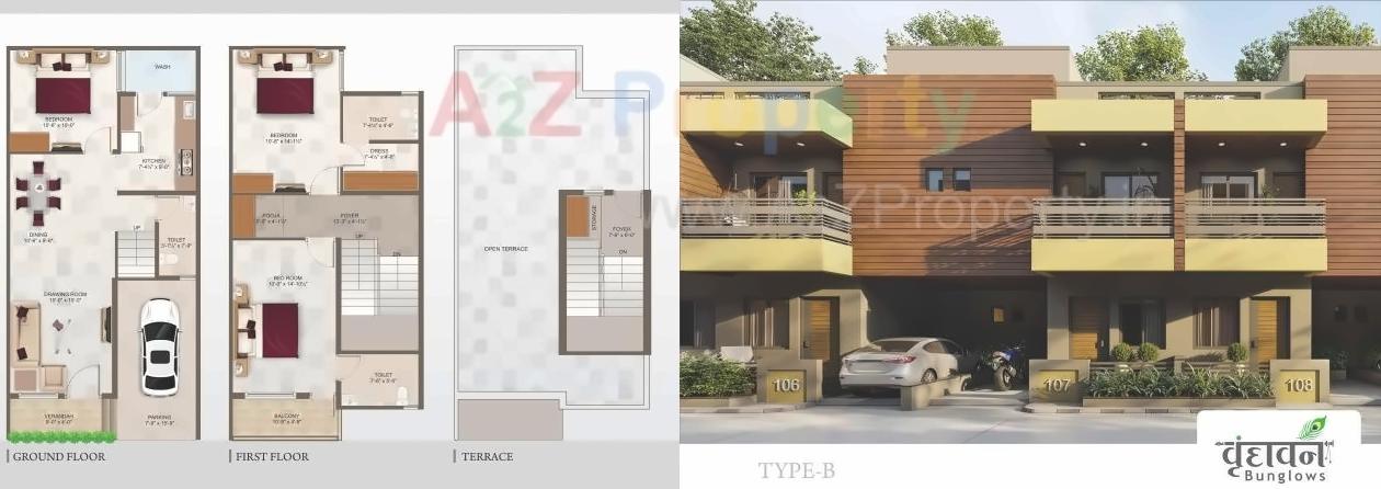 Layout of real estate project Vrundavan Bunglows located at Geratpur, Ahmedabad, Gujarat