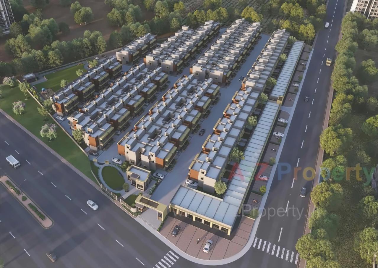 3D Elevation of real estate project Vrundavan Bunglows located at Geratpur, Ahmedabad, Gujarat