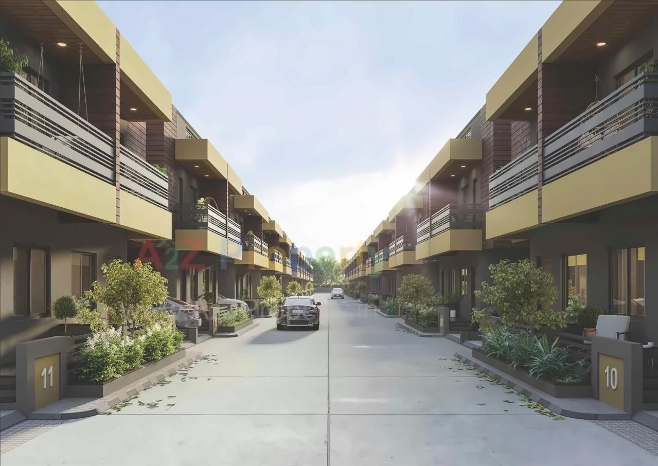 3D Elevation of real estate project Vrundavan Bunglows located at Geratpur, Ahmedabad, Gujarat