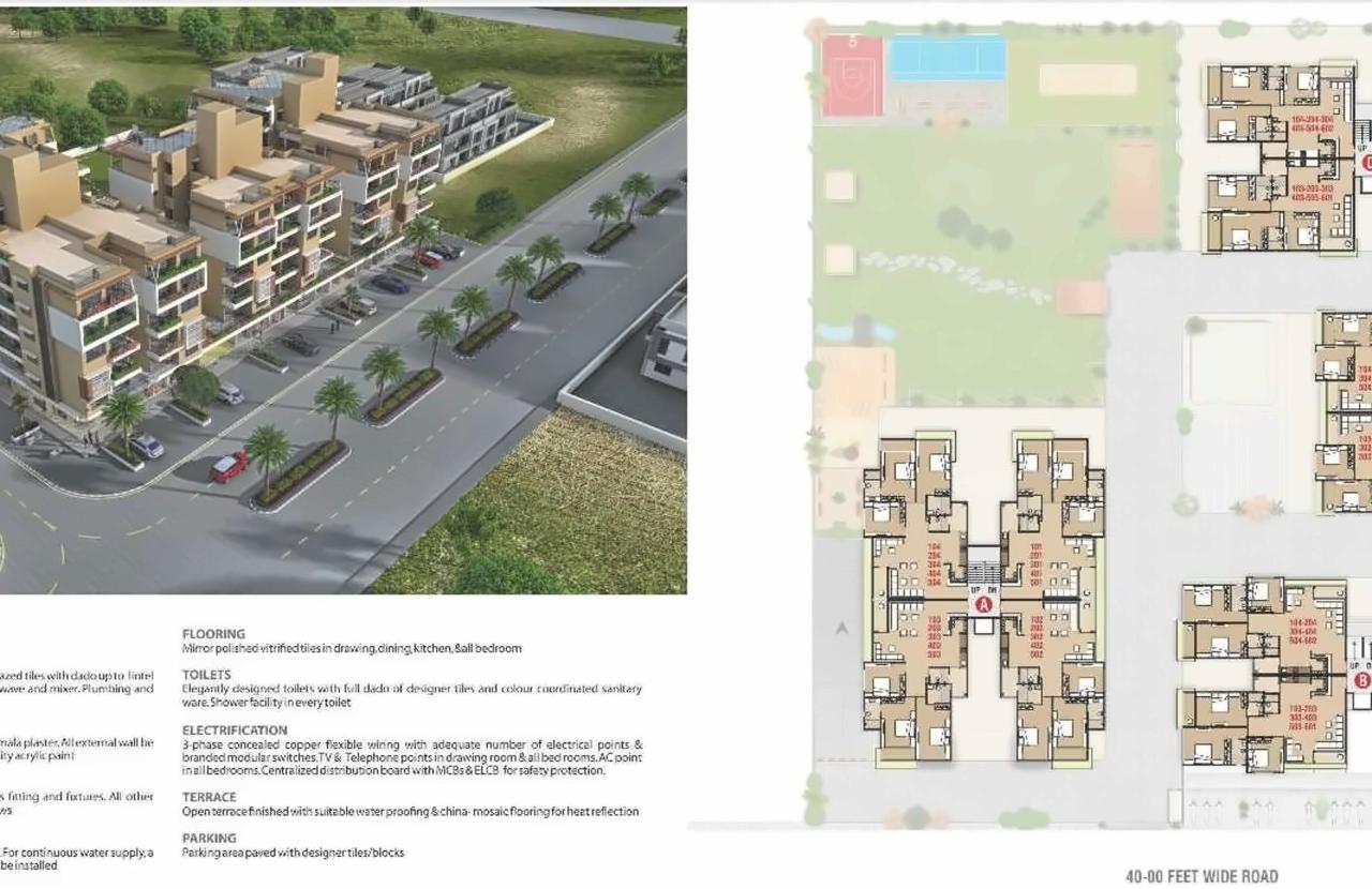 Layout of real estate project Vrundavan Pearl located at City, Ahmedabad, Gujarat