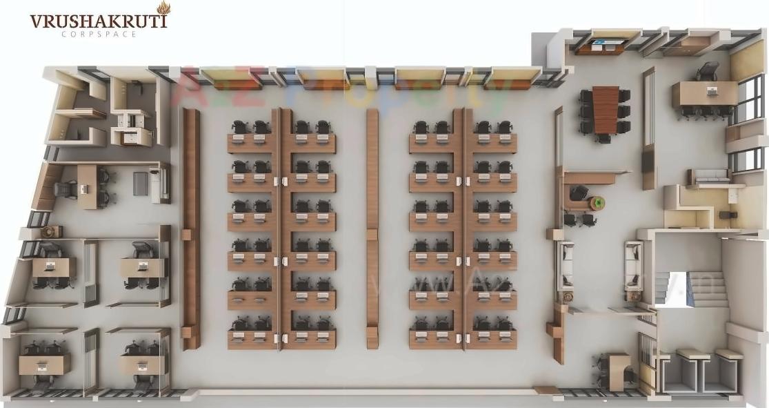 3D Elevation of real estate project Vrushakruti Corpspace located at Vejalpur, Ahmedabad, Gujarat