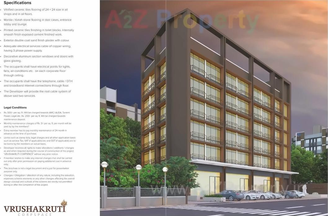 3D Elevation of real estate project Vrushakruti Corpspace located at Vejalpur, Ahmedabad, Gujarat