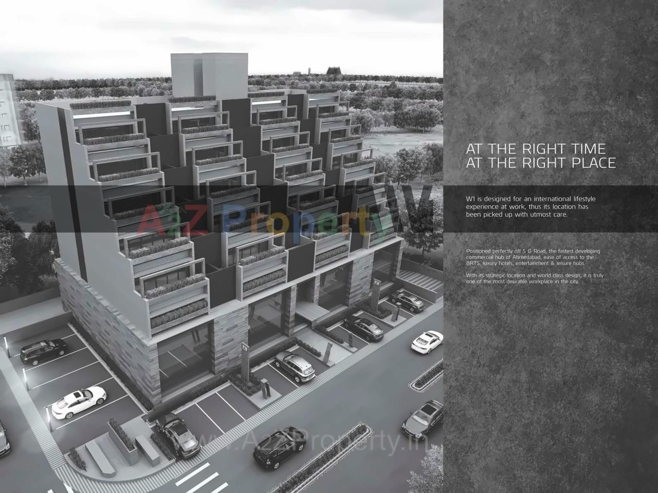 3D Elevation of real estate project W located at Makarba, Ahmedabad, Gujarat