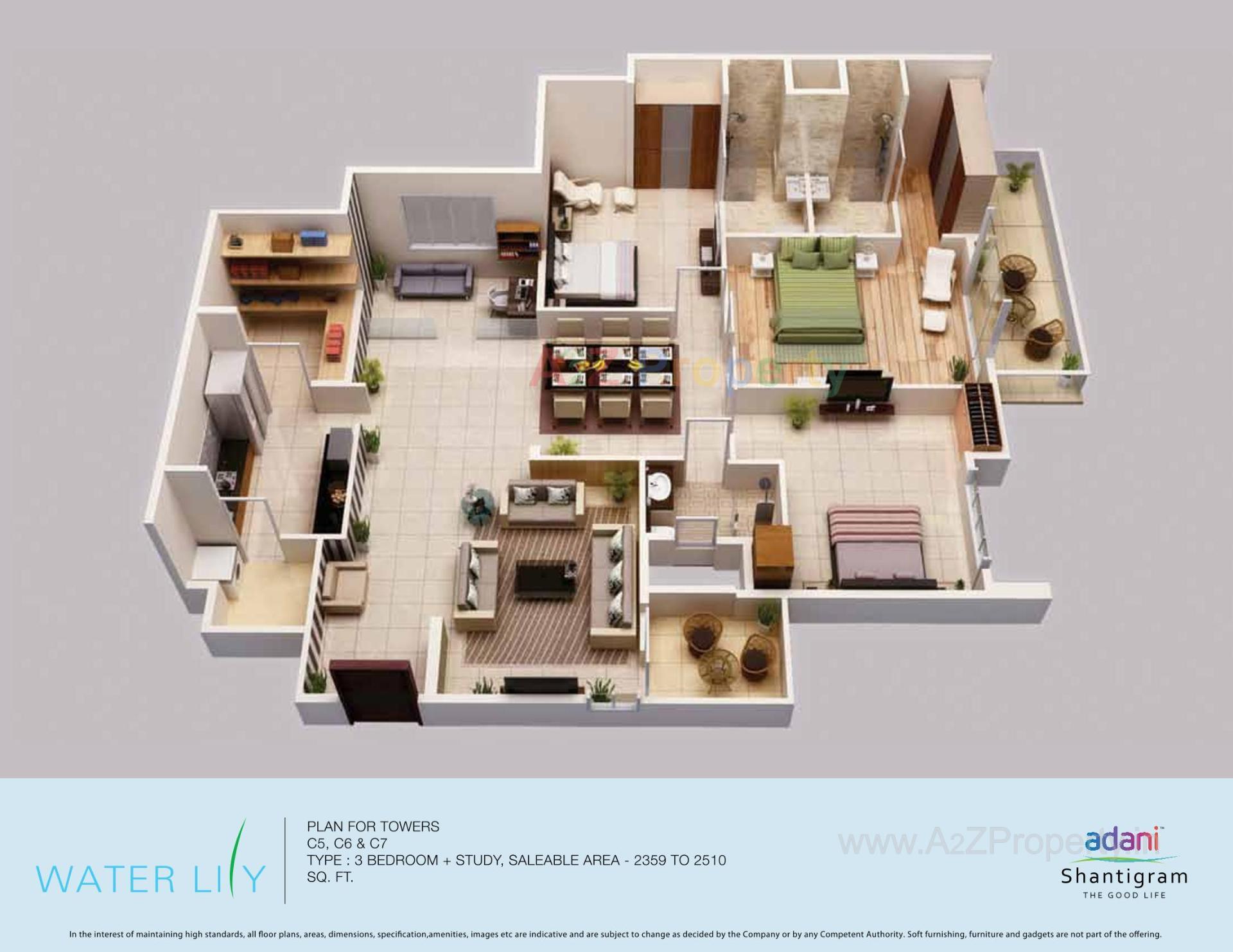 Layout of real estate project Water Lily Ph (towers   C5,c6,c11,c12) located at Khodiyar, Ahmedabad, Gujarat