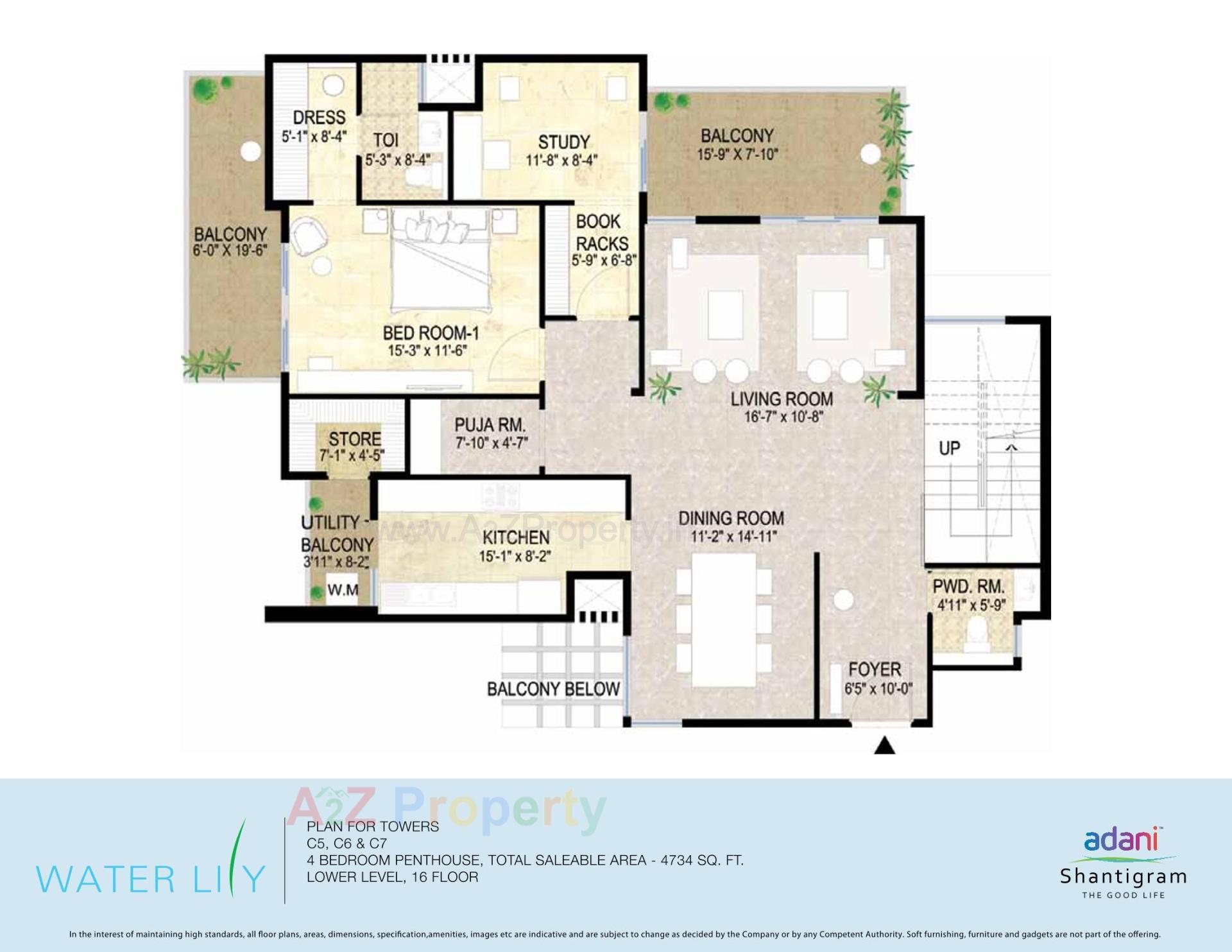 Layout of real estate project Water Lily Ph (towers   C5,c6,c11,c12) located at Khodiyar, Ahmedabad, Gujarat