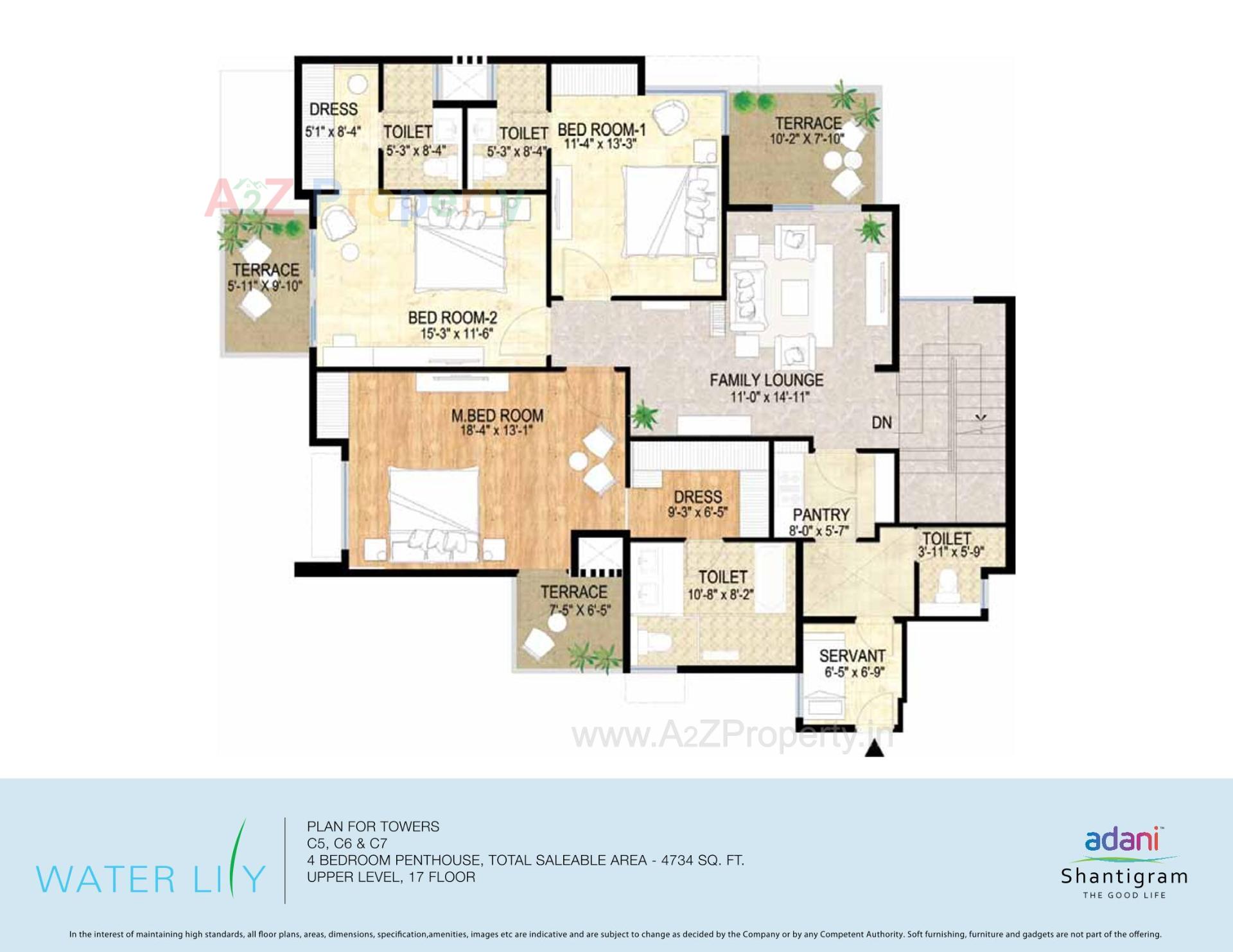 Layout of real estate project Water Lily Ph (towers   C5,c6,c11,c12) located at Khodiyar, Ahmedabad, Gujarat