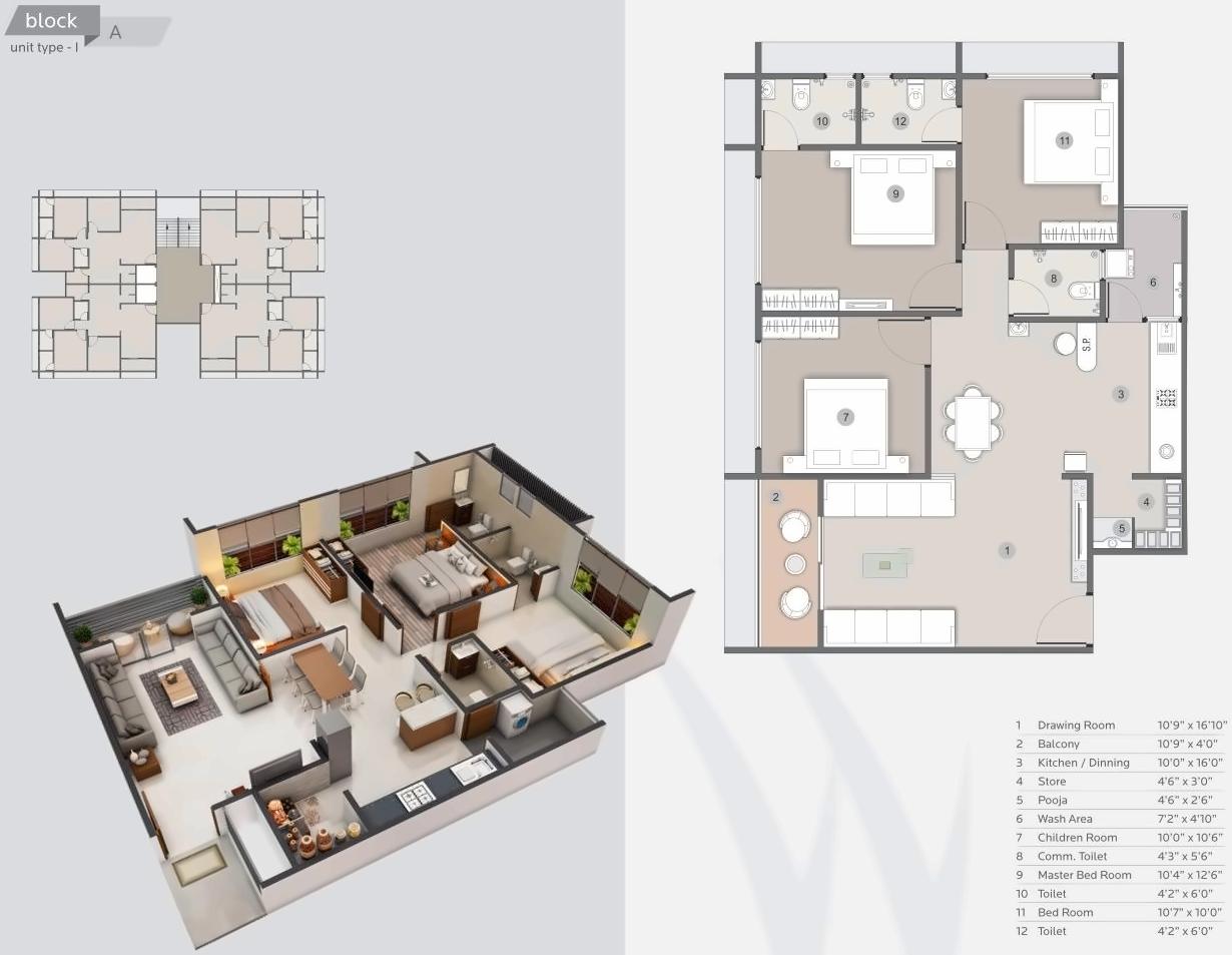 Layout of real estate project Western Glory located at Gota, Ahmedabad, Gujarat