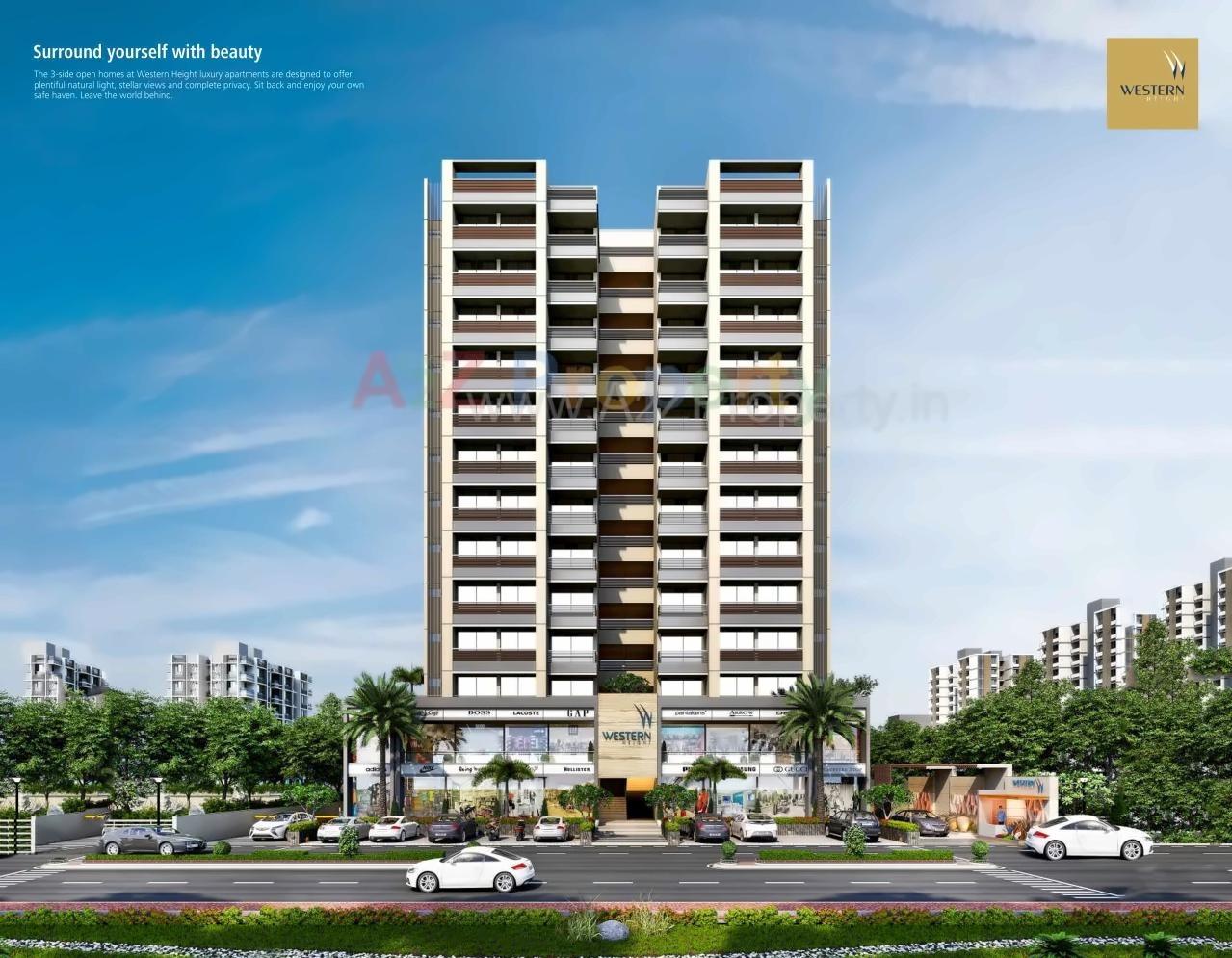 3D Elevation of real estate project Western Height located at Jagatpur, Ahmedabad, Gujarat