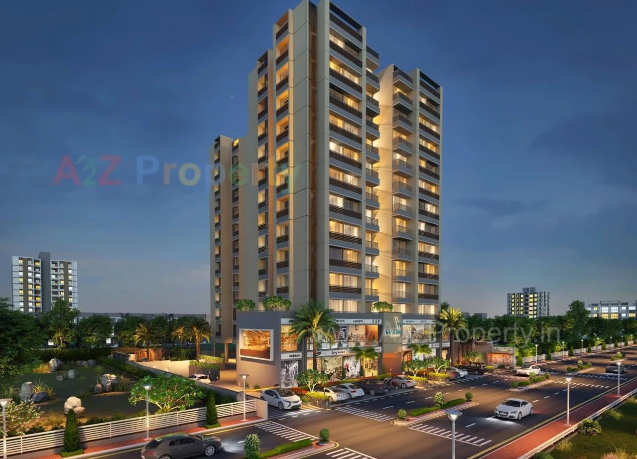 3D Elevation of real estate project Western Height located at Jagatpur, Ahmedabad, Gujarat