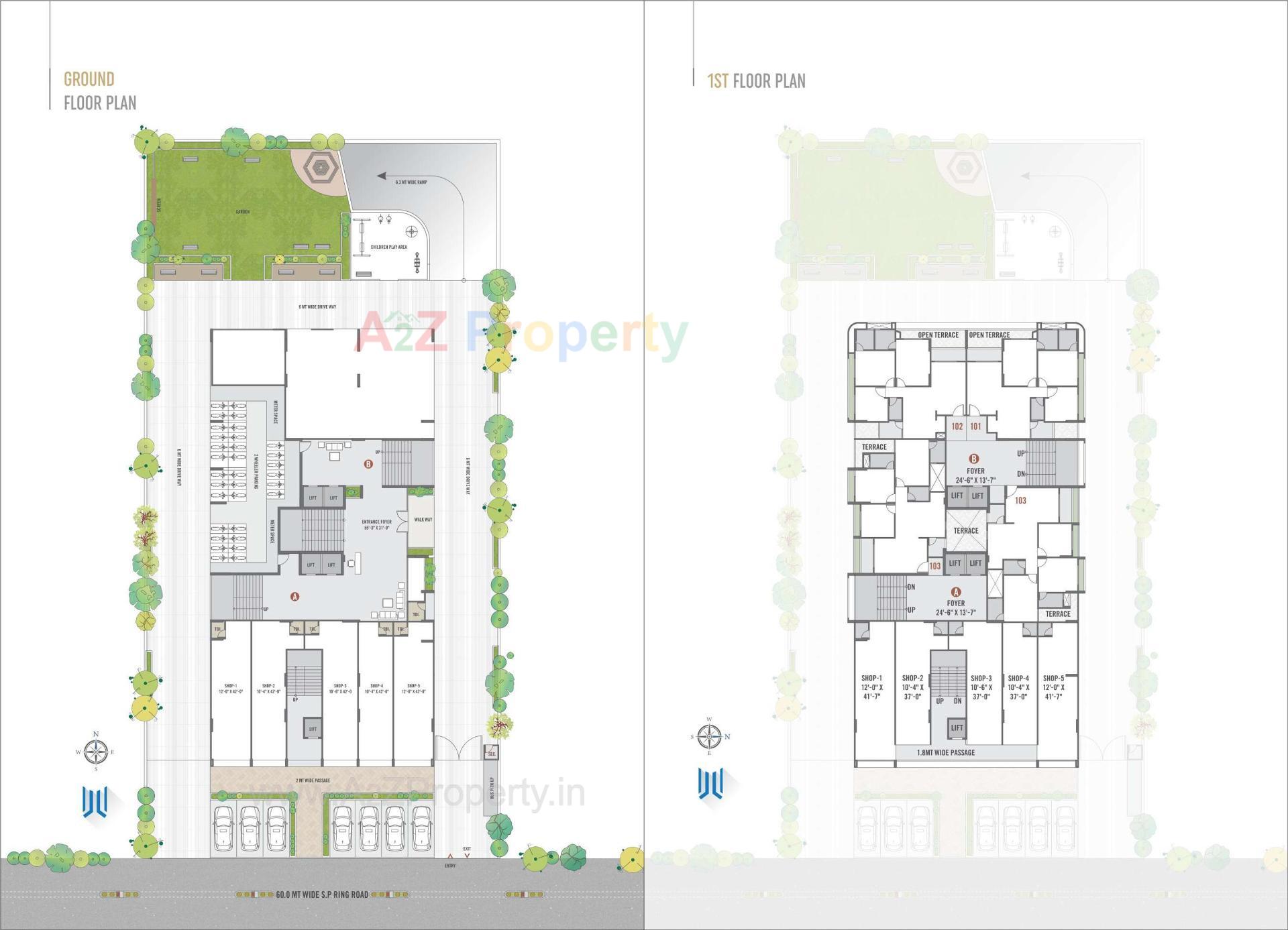 Layout of real estate project Westside Heights located at Ognaj, Ahmedabad, Gujarat