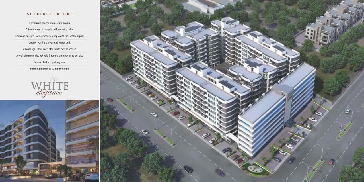 3D Elevation of real estate project White Elegance   White Business Hub located at Hanspura, Ahmedabad, Gujarat