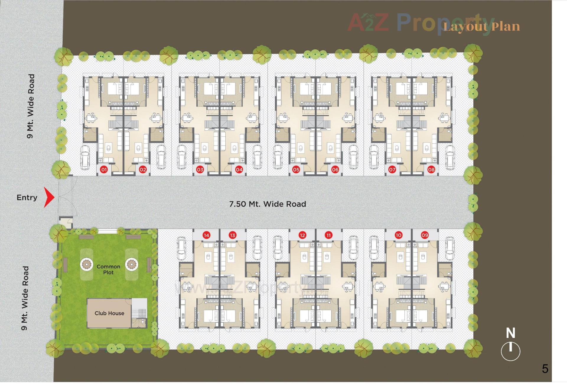 Layout of real estate project Yamuna Bungalows located at Vastral, Ahmedabad, Gujarat