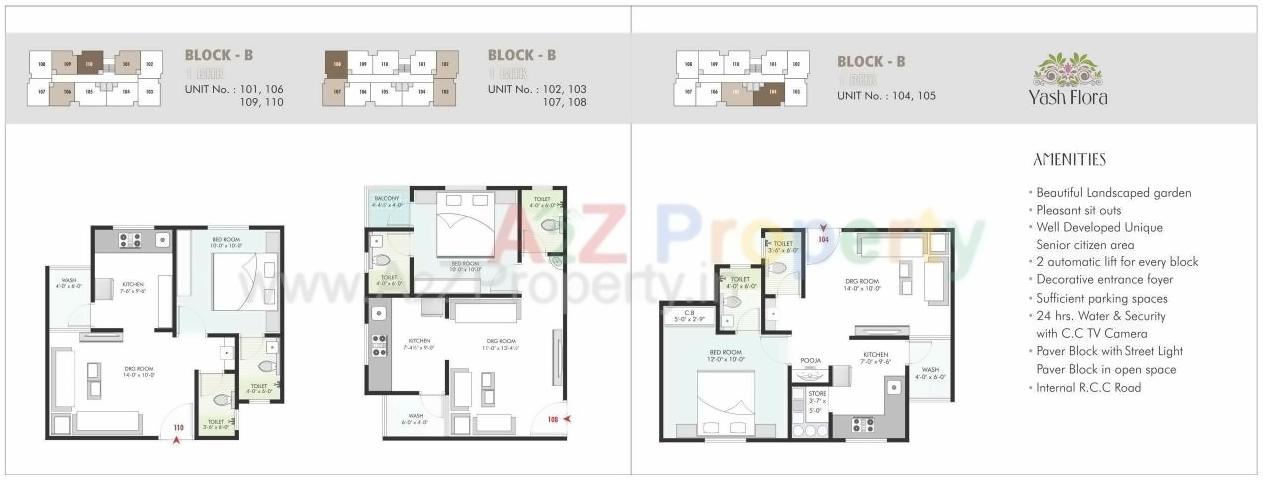 Layout of real estate project Yash Flora located at City, Ahmedabad, Gujarat