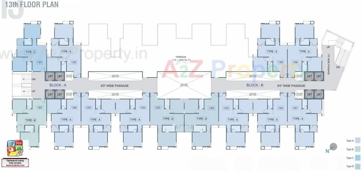 Layout of real estate project Yash Pinnacle located at City, Ahmedabad, Gujarat