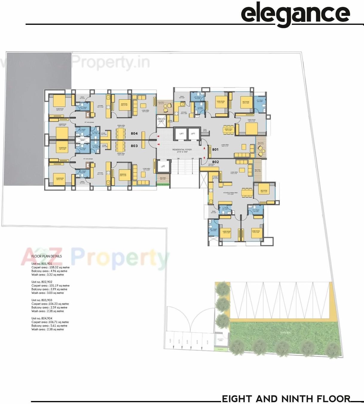 Layout of real estate project Yashasvi Elegance located at Memnagar, Ahmedabad, Gujarat