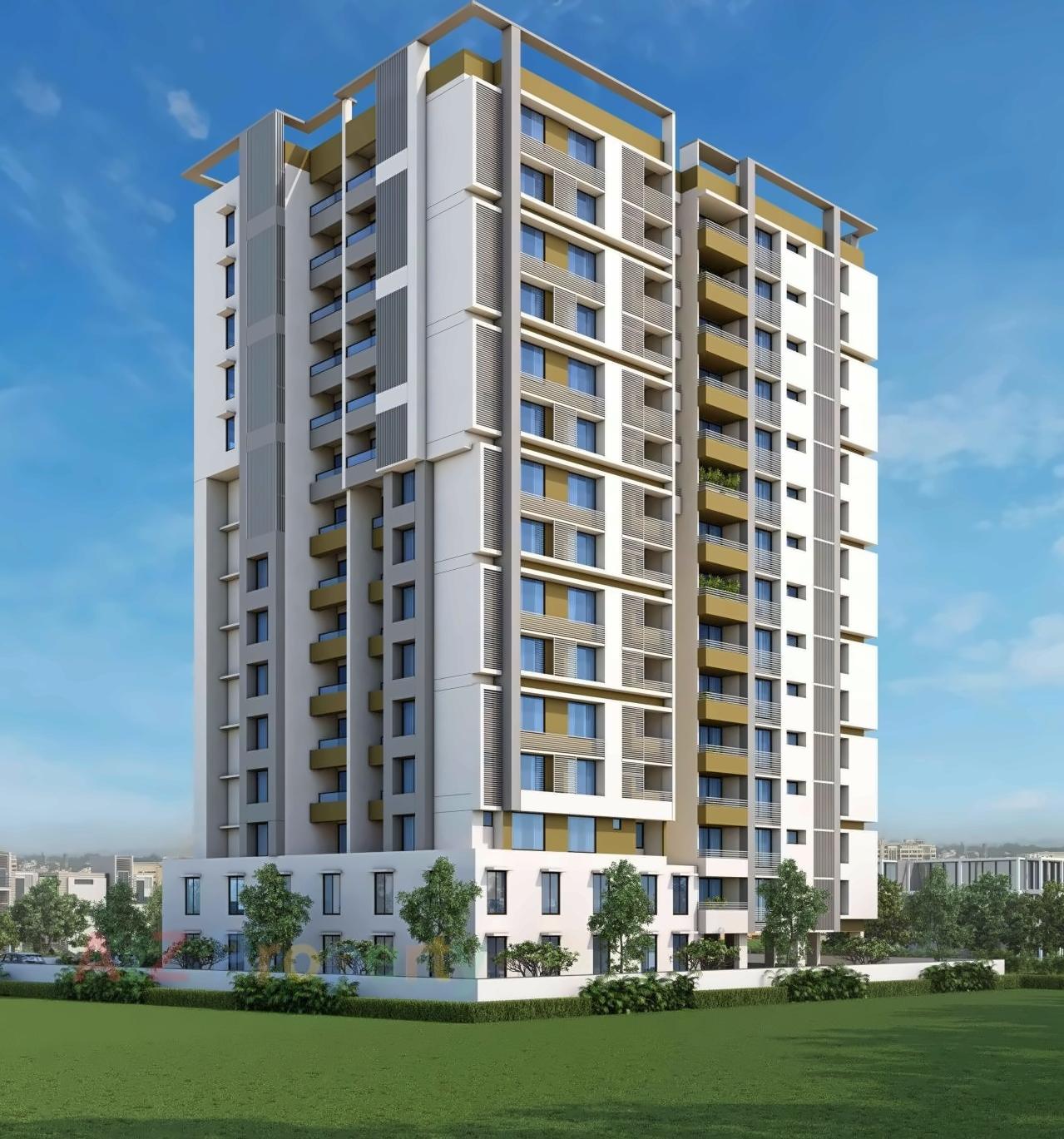 3D Elevation of real estate project Yashasvi Elegance located at Memnagar, Ahmedabad, Gujarat