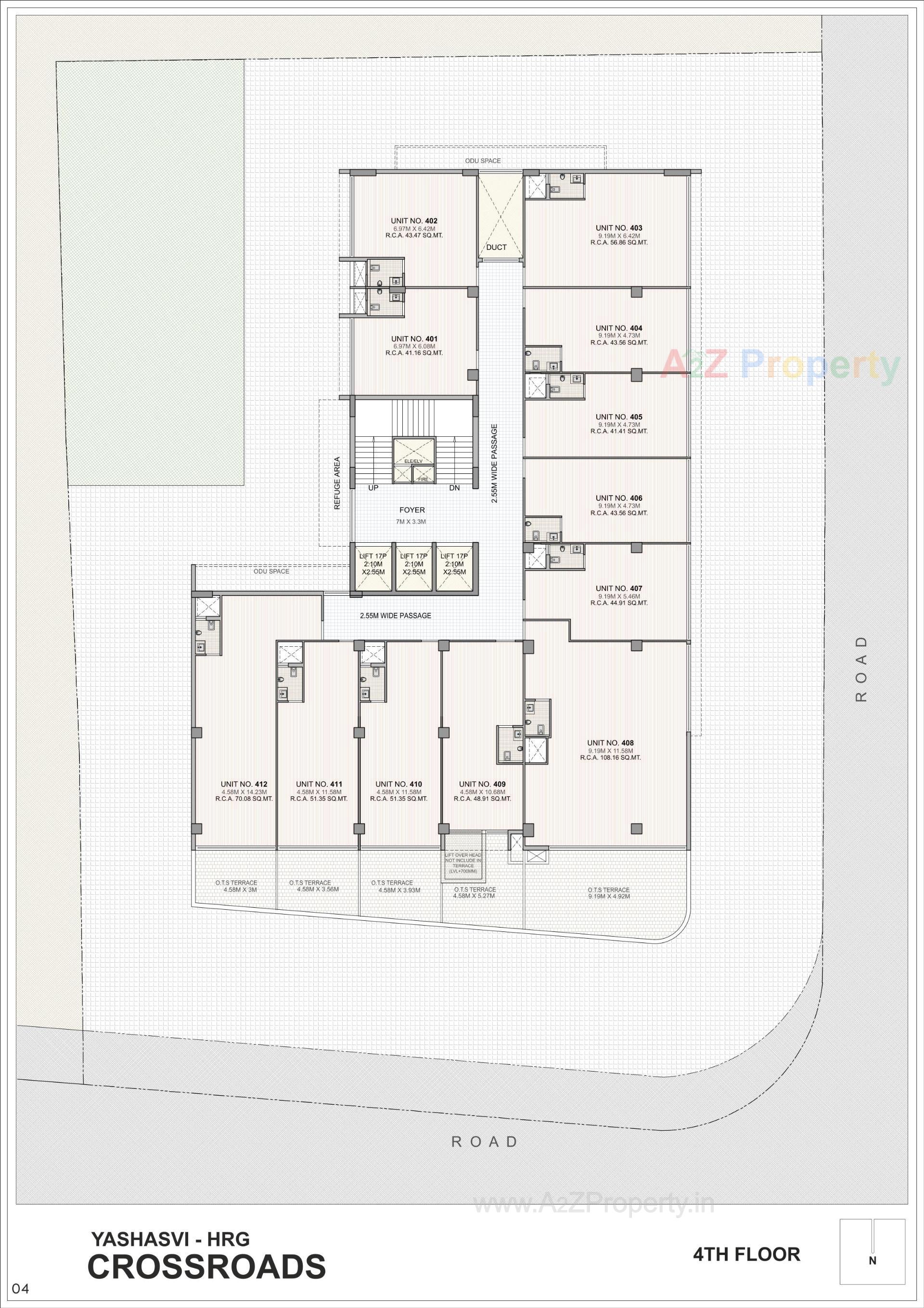 Layout of real estate project Yashasvi Hrg Crossroads located at Memnagar, Ahmedabad, Gujarat