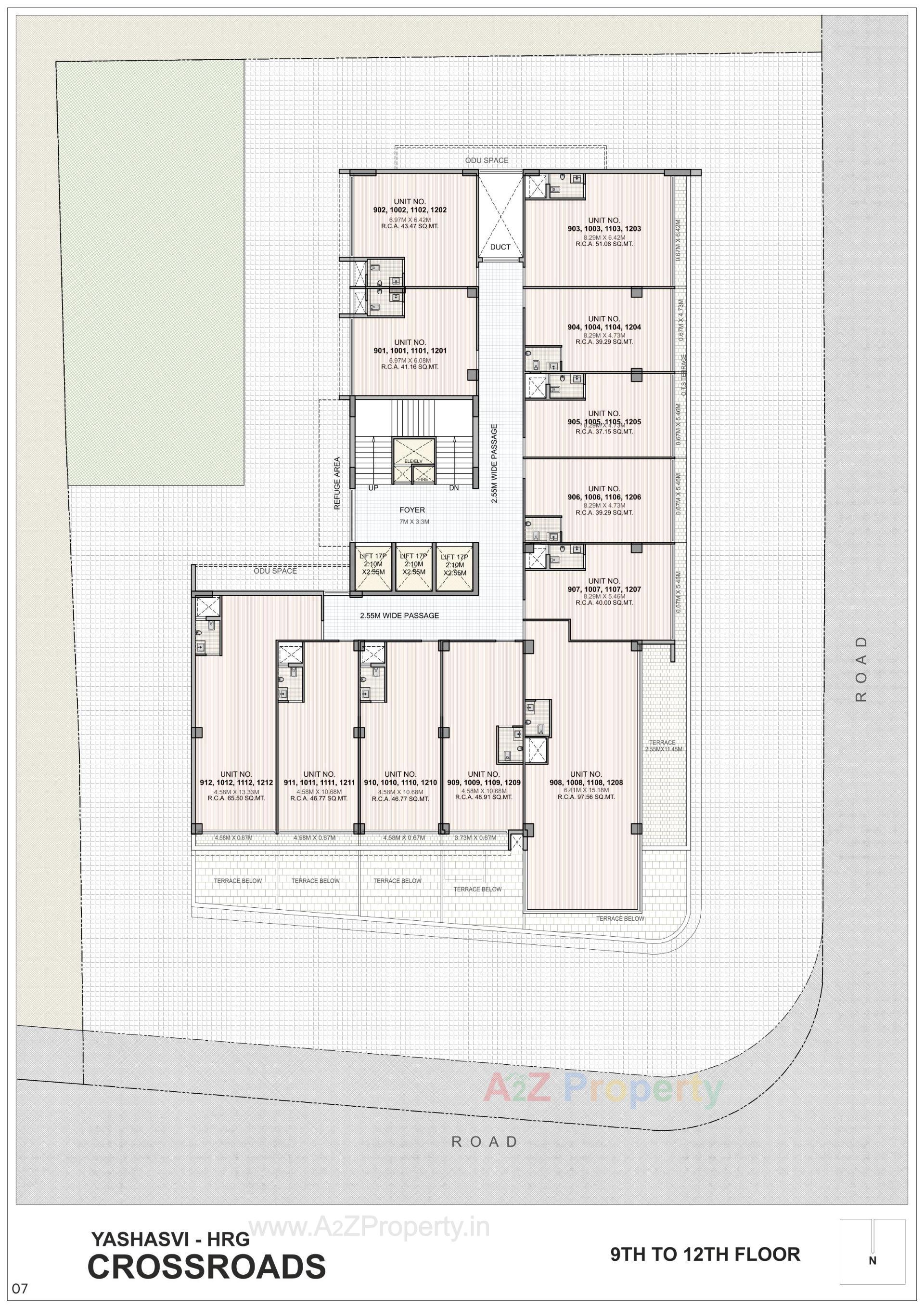 Layout of real estate project Yashasvi Hrg Crossroads located at Memnagar, Ahmedabad, Gujarat