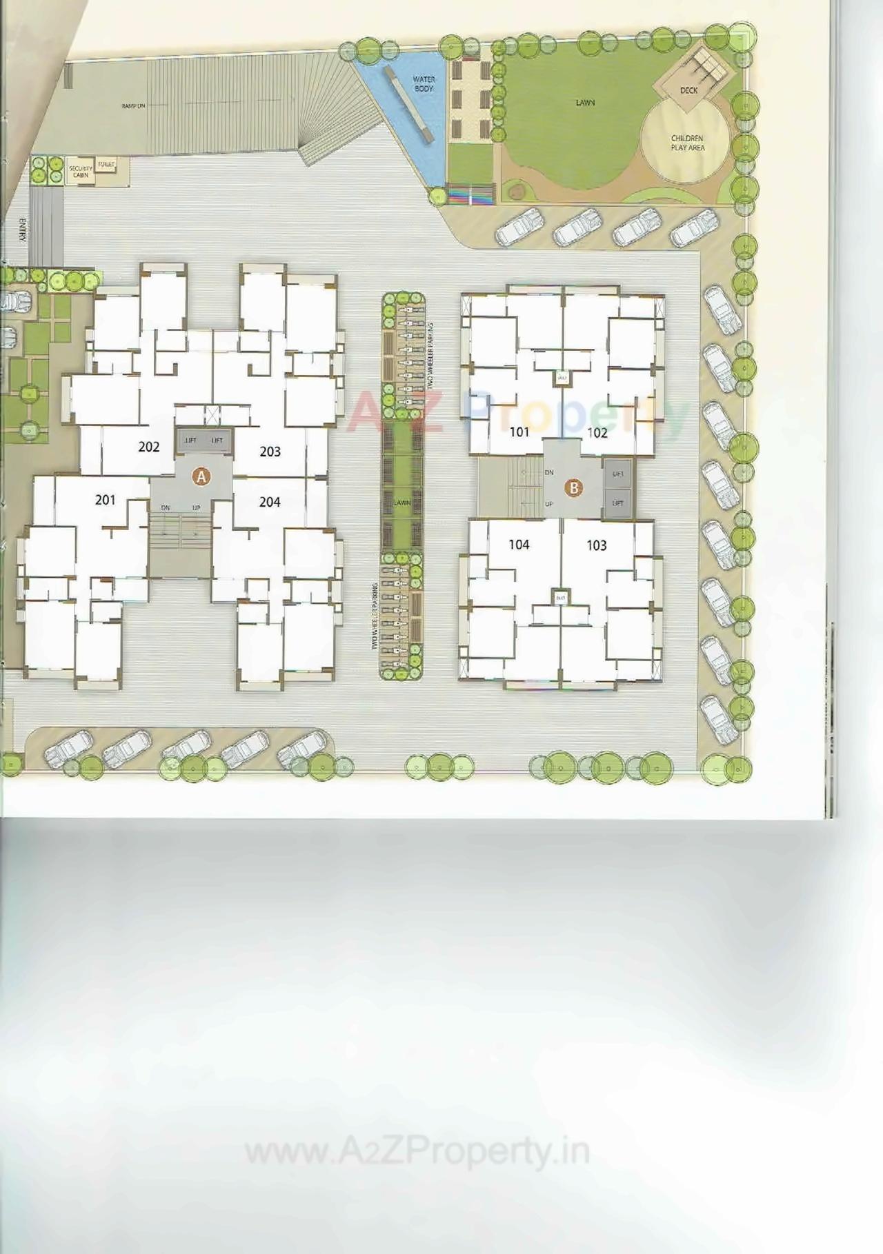 Layout of real estate project Yogeshwar Eminence located at Vadaj, Ahmedabad, Gujarat