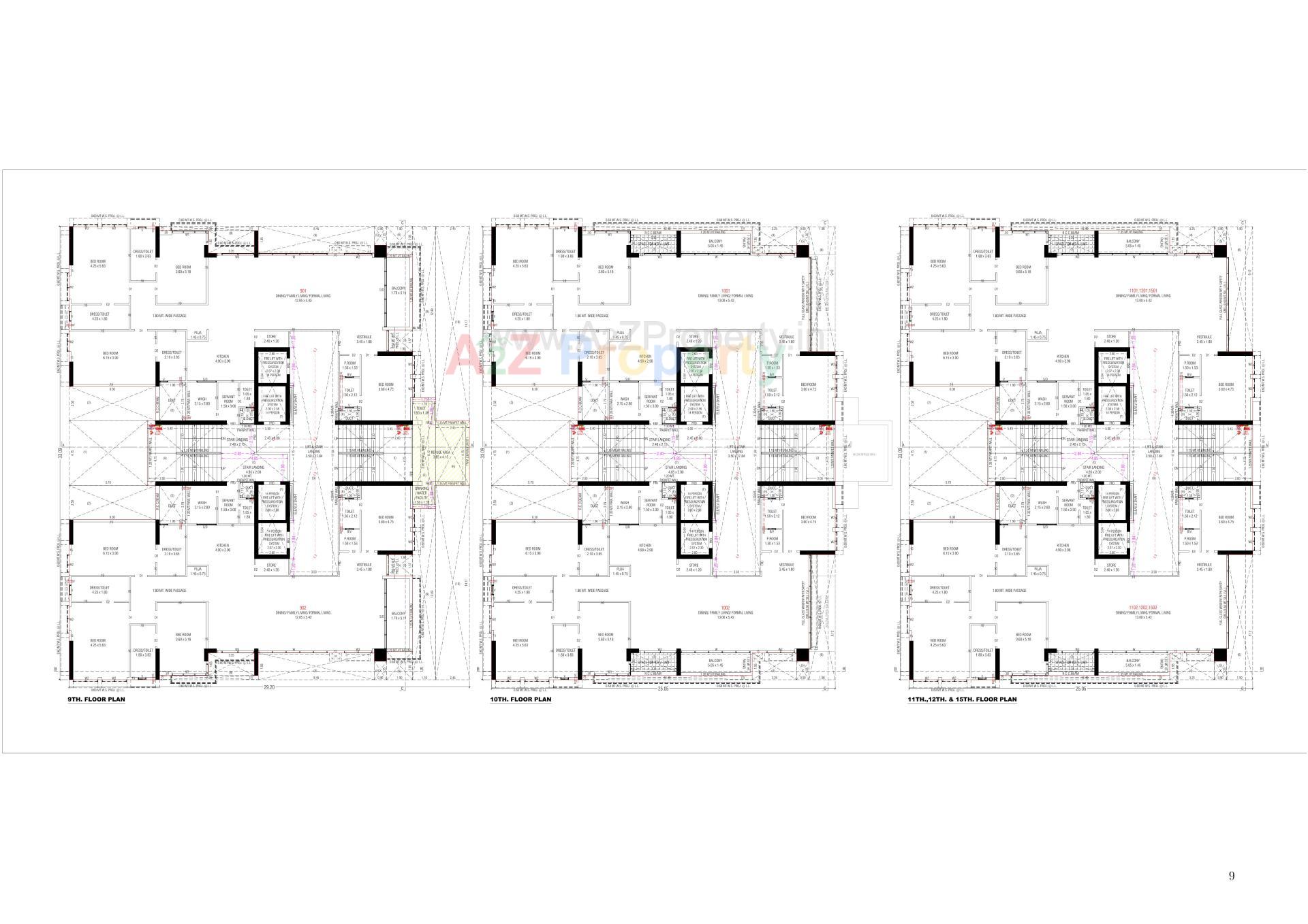 Layout of real estate project Z Luxuria located at Thaltej, Ahmedabad, Gujarat