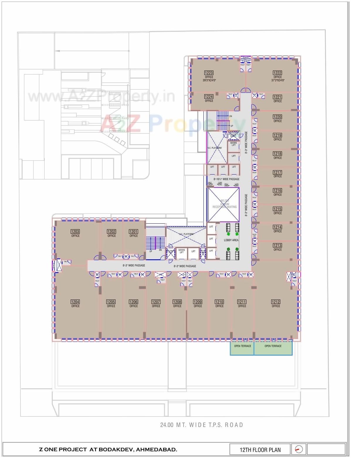 Layout of real estate project Z One located at Bodakdev, Ahmedabad, Gujarat