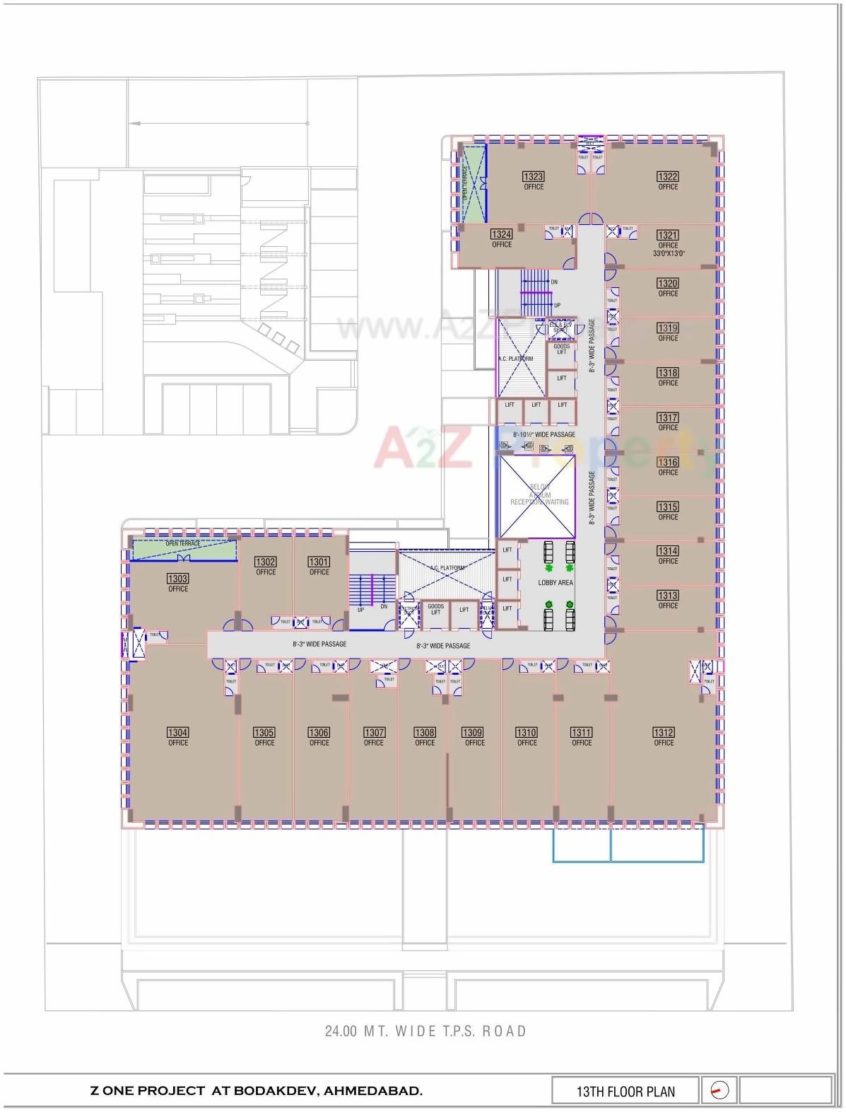 Layout of real estate project Z One located at Bodakdev, Ahmedabad, Gujarat