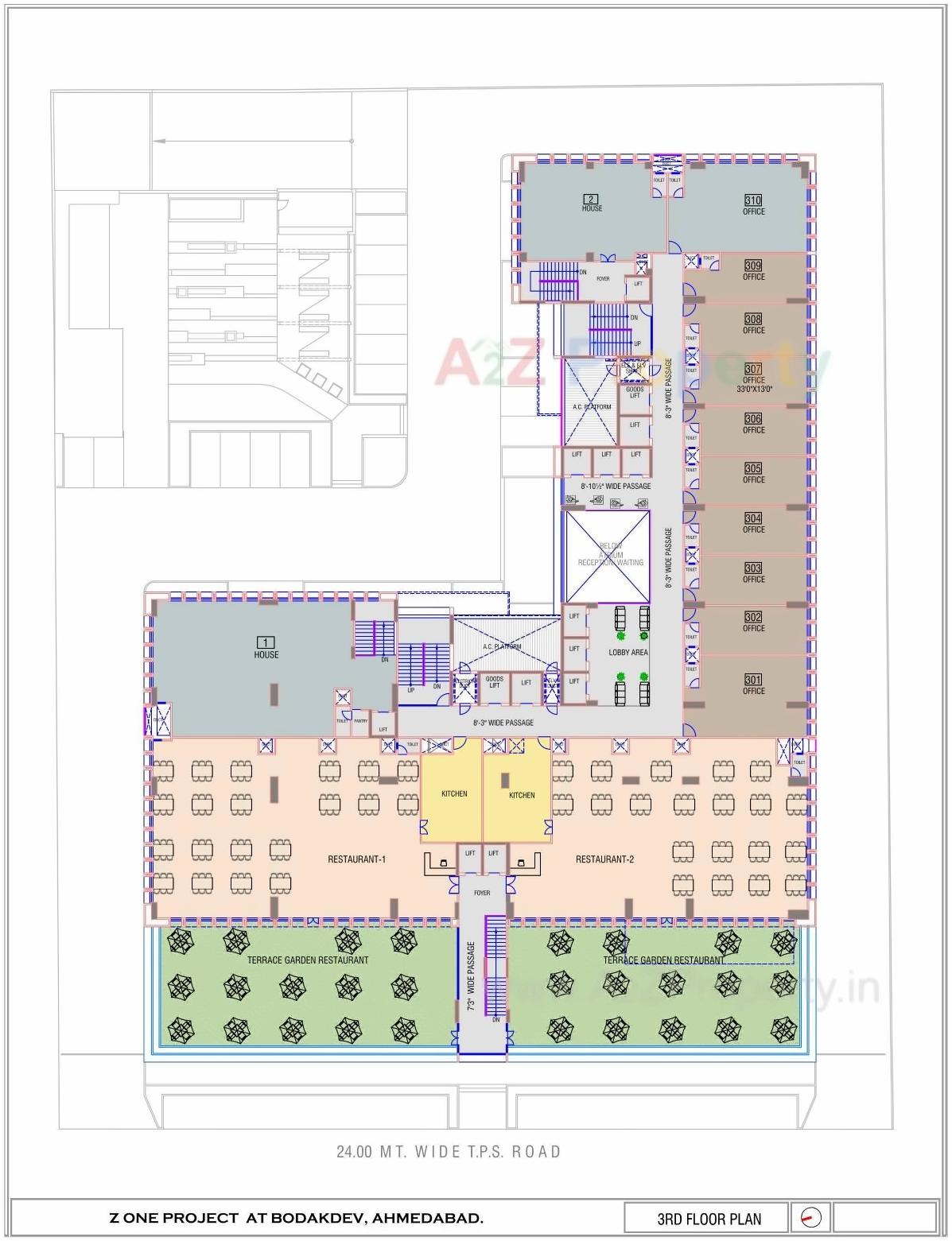 Layout of real estate project Z One located at Bodakdev, Ahmedabad, Gujarat