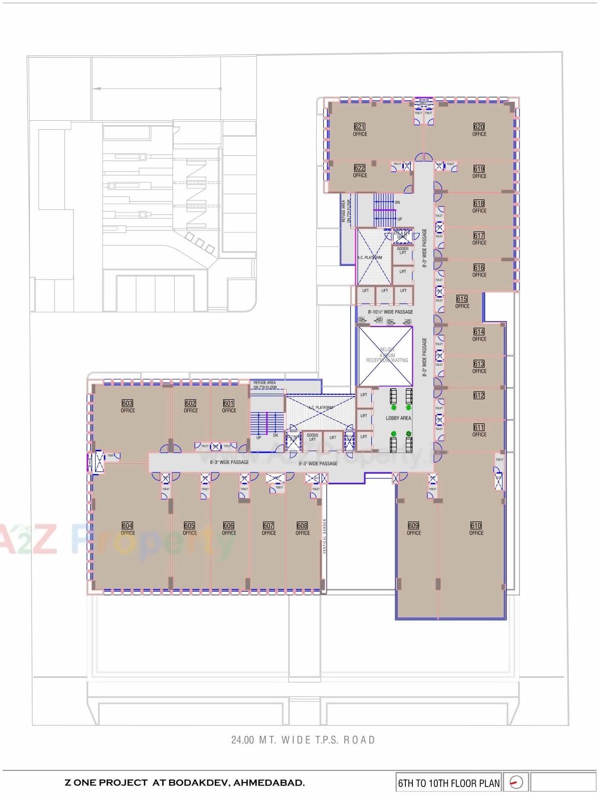 Layout of real estate project Z One located at Bodakdev, Ahmedabad, Gujarat