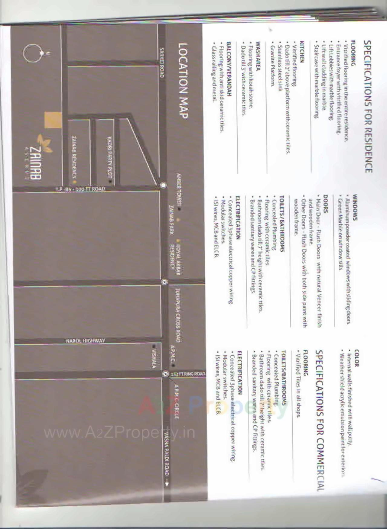 Layout of real estate project Zainab Avenue located at City, Ahmedabad, Gujarat