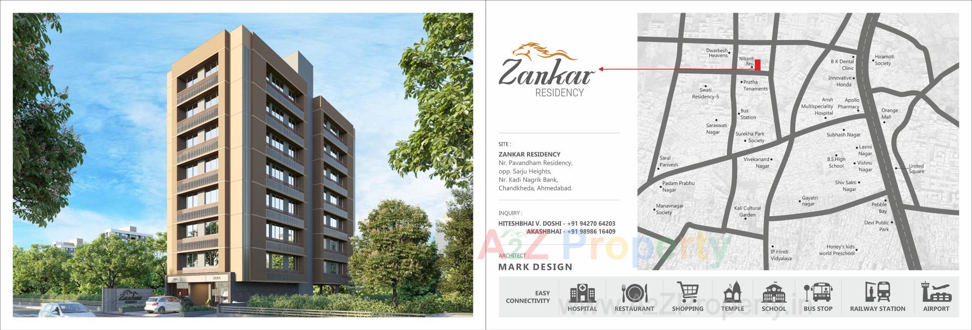  of real estate project Zankar Residency located at Chandkheda, Ahmedabad, Gujarat