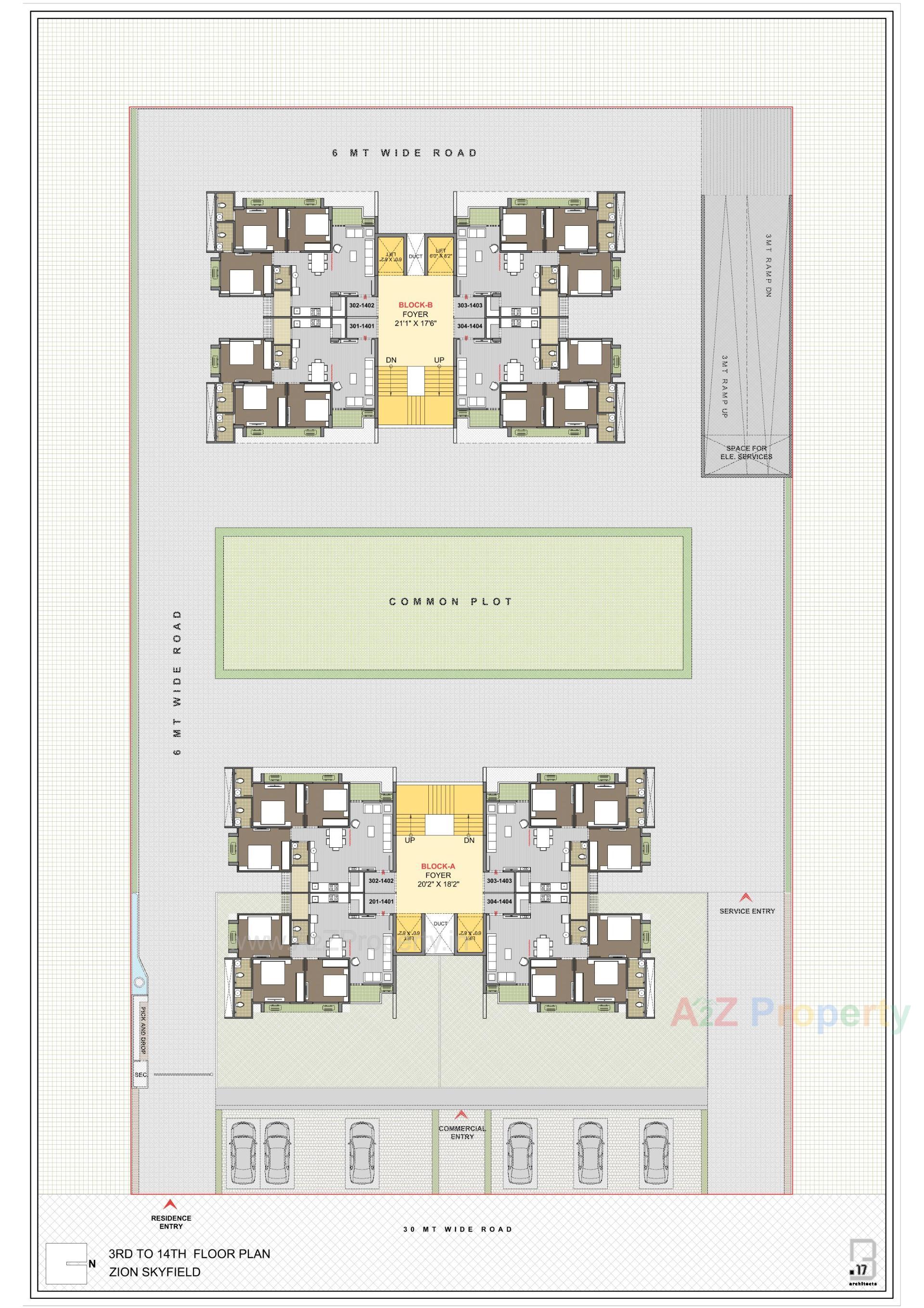 Layout of real estate project Zion Skyfield located at Bopal, Ahmedabad, Gujarat
