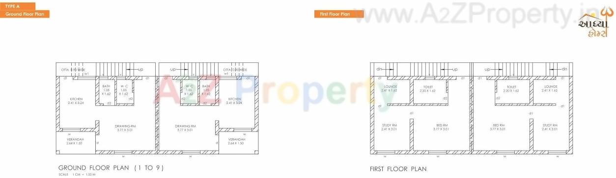 Layout of real estate project Aadhya Homes located at Umreth, Anand, Gujarat