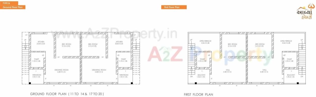 Layout of real estate project Aadhya Homes located at Umreth, Anand, Gujarat