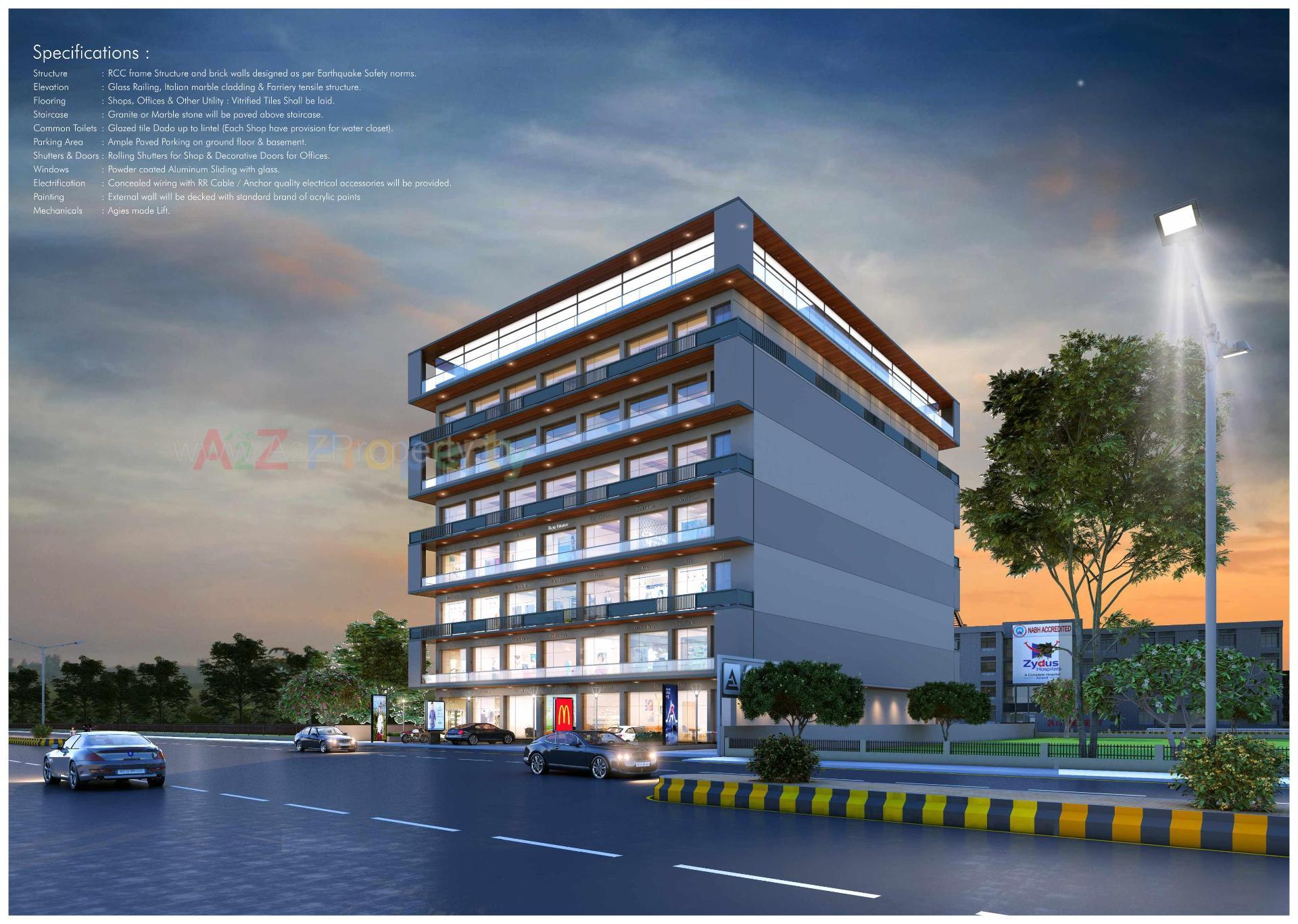 3D Elevation of real estate project Aakar City Center located at Anand, Anand, Gujarat