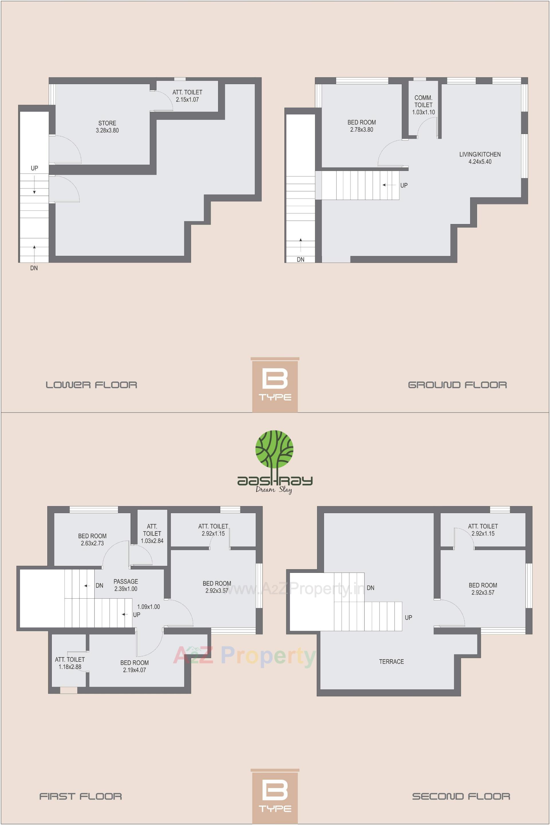 Layout of real estate project Aashray Dream Stay located at Bakrol, Anand, Gujarat