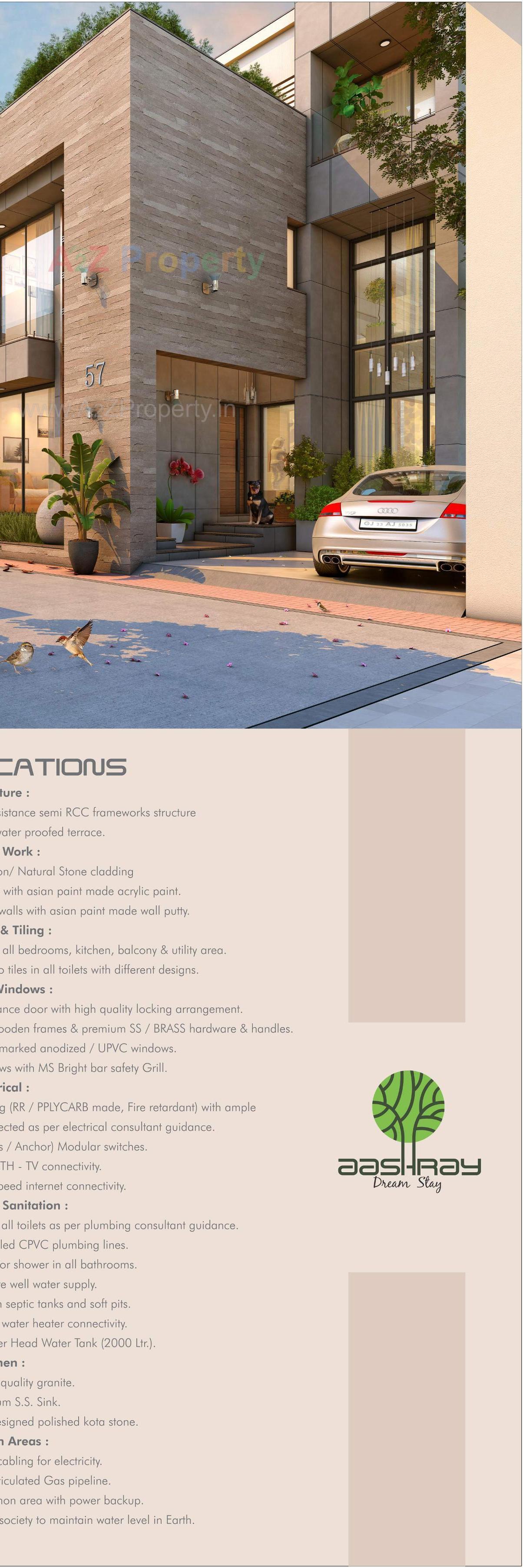 3D Elevation of real estate project Aashray Dream Stay located at Bakrol, Anand, Gujarat