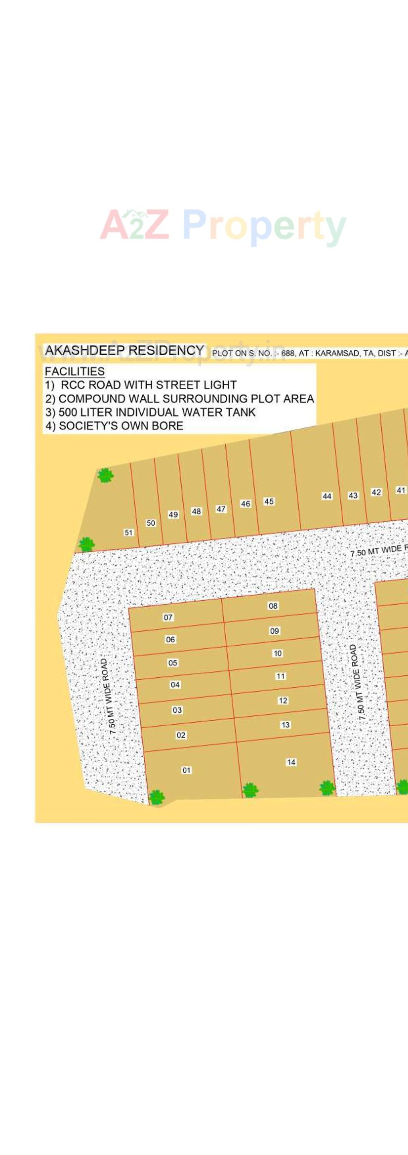 Layout of real estate project Akshdeep Residency located at Karamsad, Anand, Gujarat