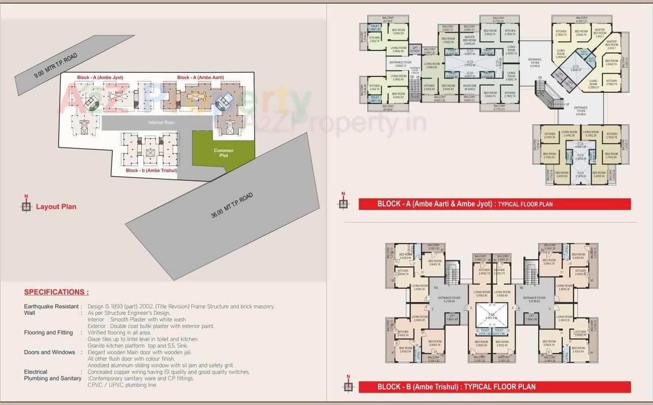 Layout of real estate project Ambe Flats located at Anand, Anand, Gujarat