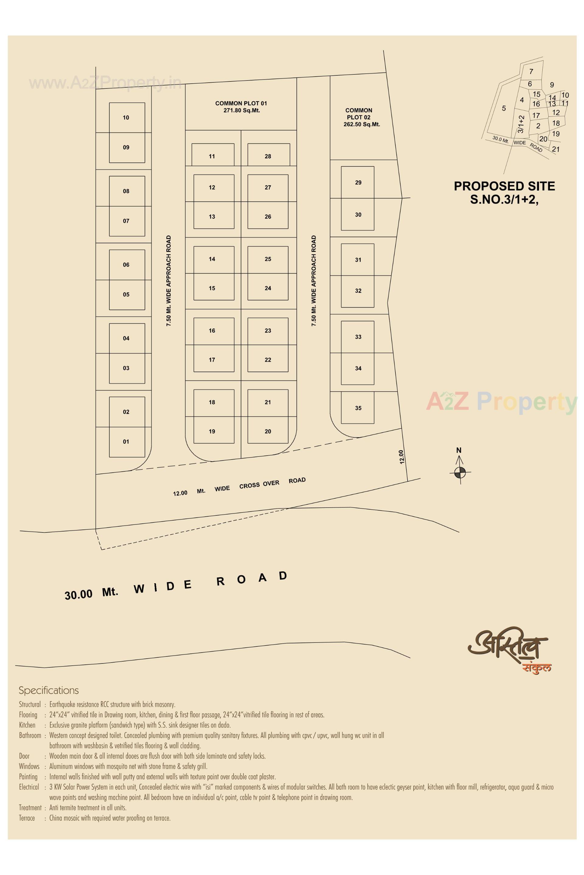 Layout of real estate project Astitva Sankul located at Karamsad, Anand, Gujarat