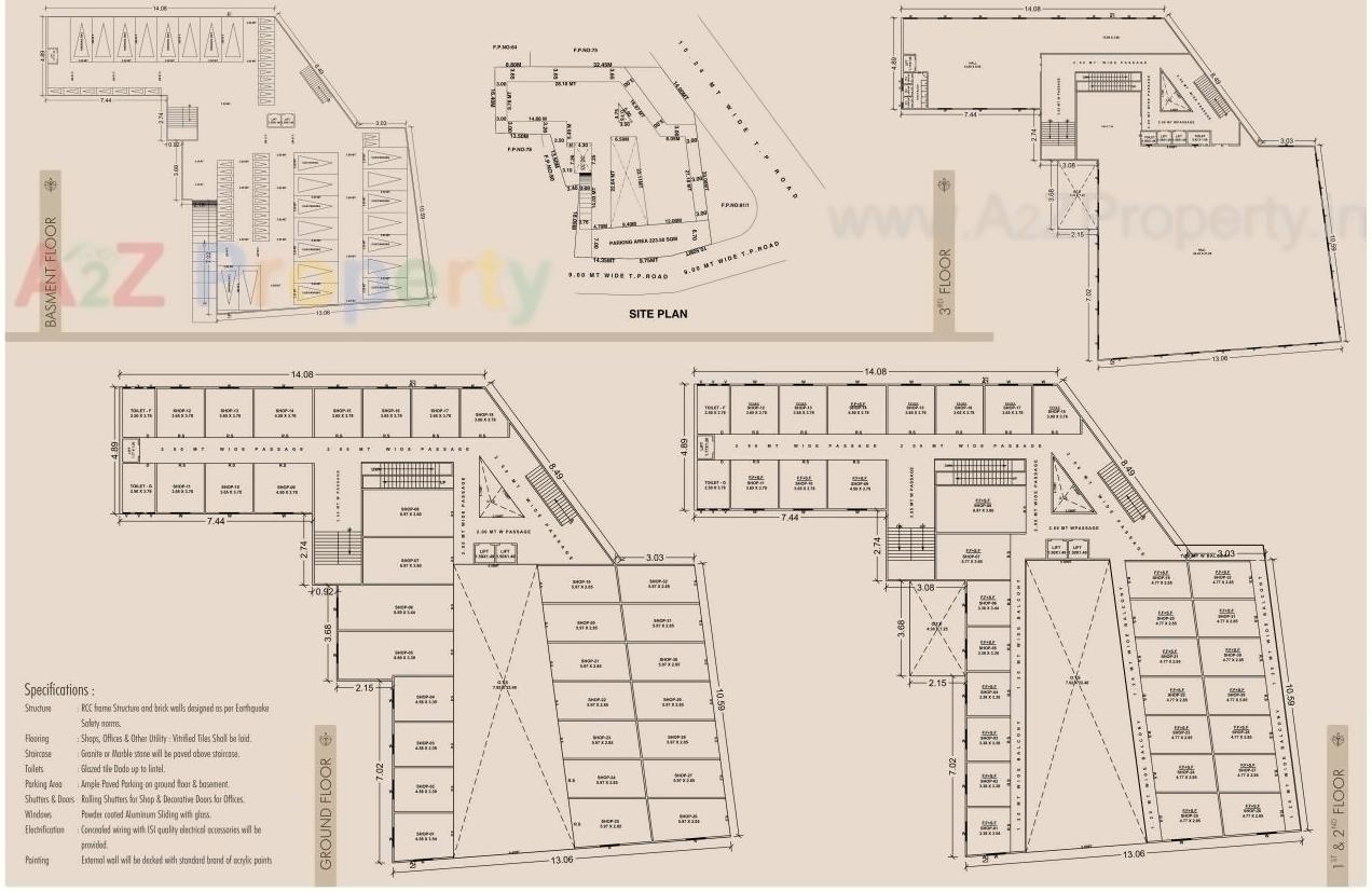 Layout of real estate project Bombay Mall located at Pali, Anand, Gujarat
