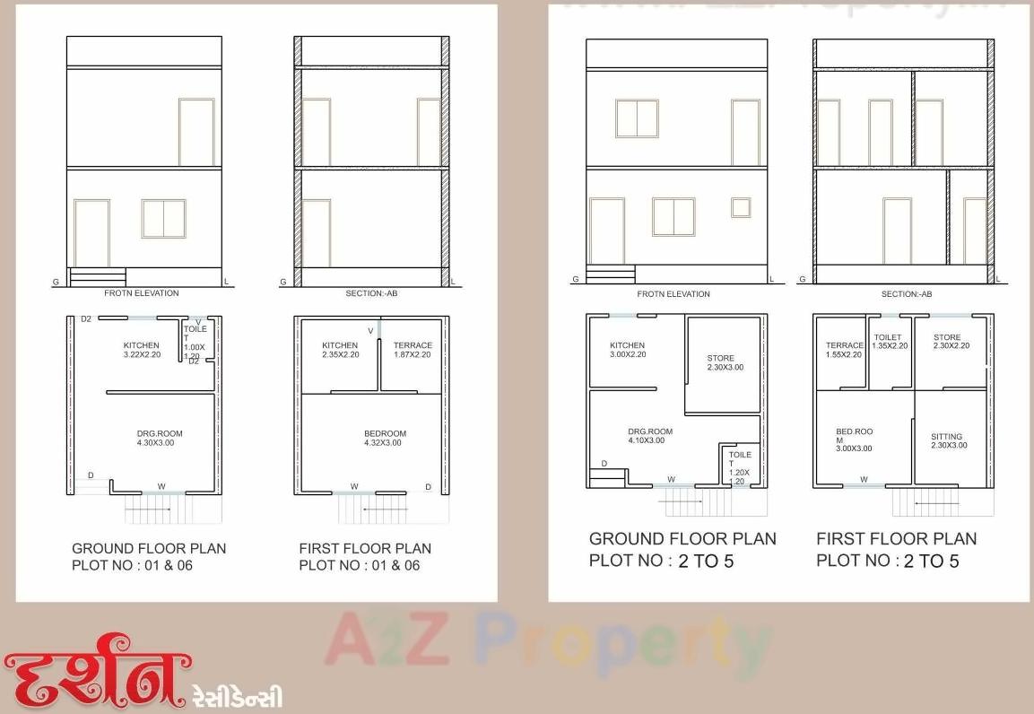 Layout of real estate project Darshan Residency located at Bakrol, Anand, Gujarat