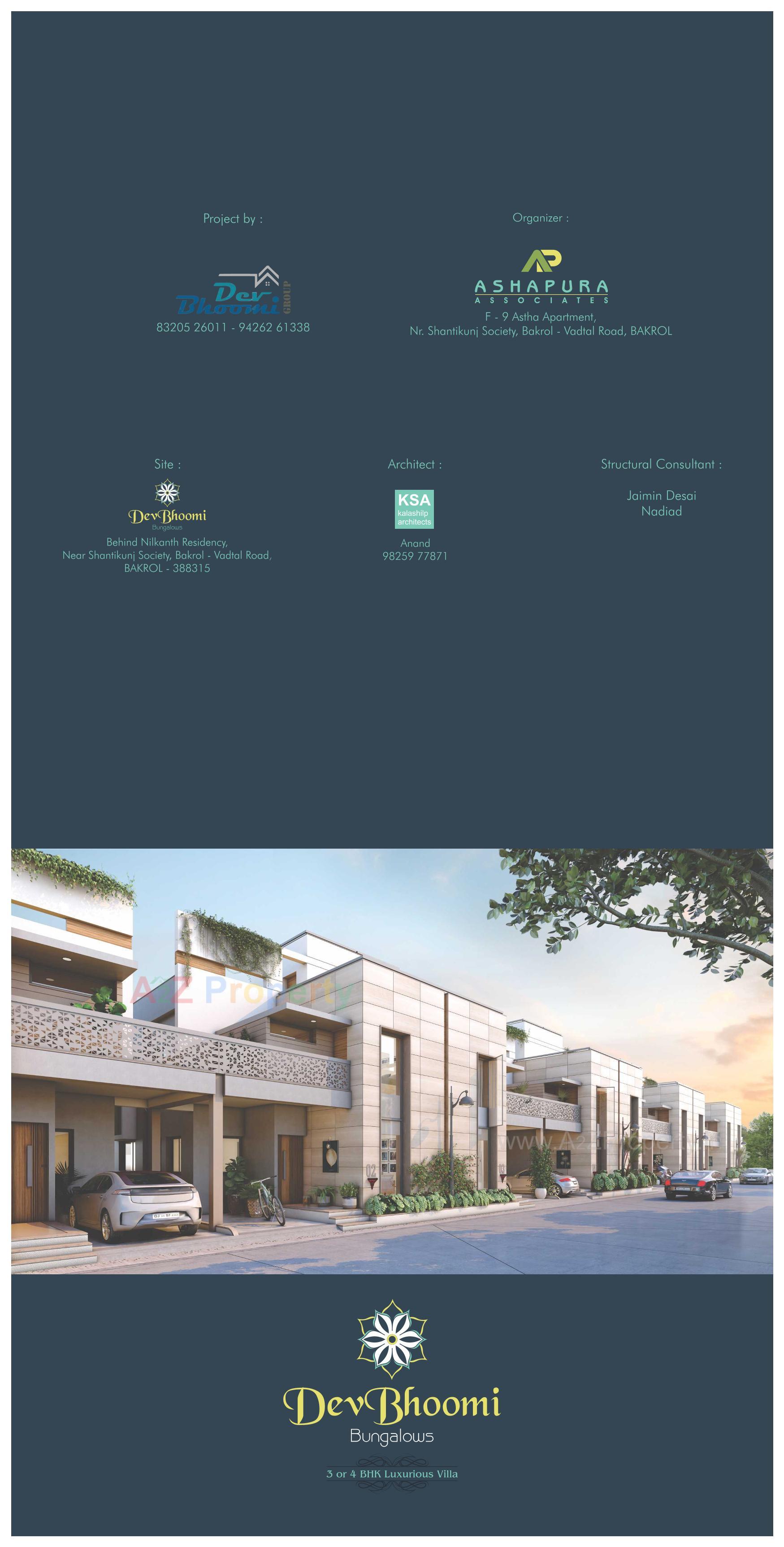 3D Elevation of real estate project Dev Bhoomi Bungalows located at Bakrol, Anand, Gujarat