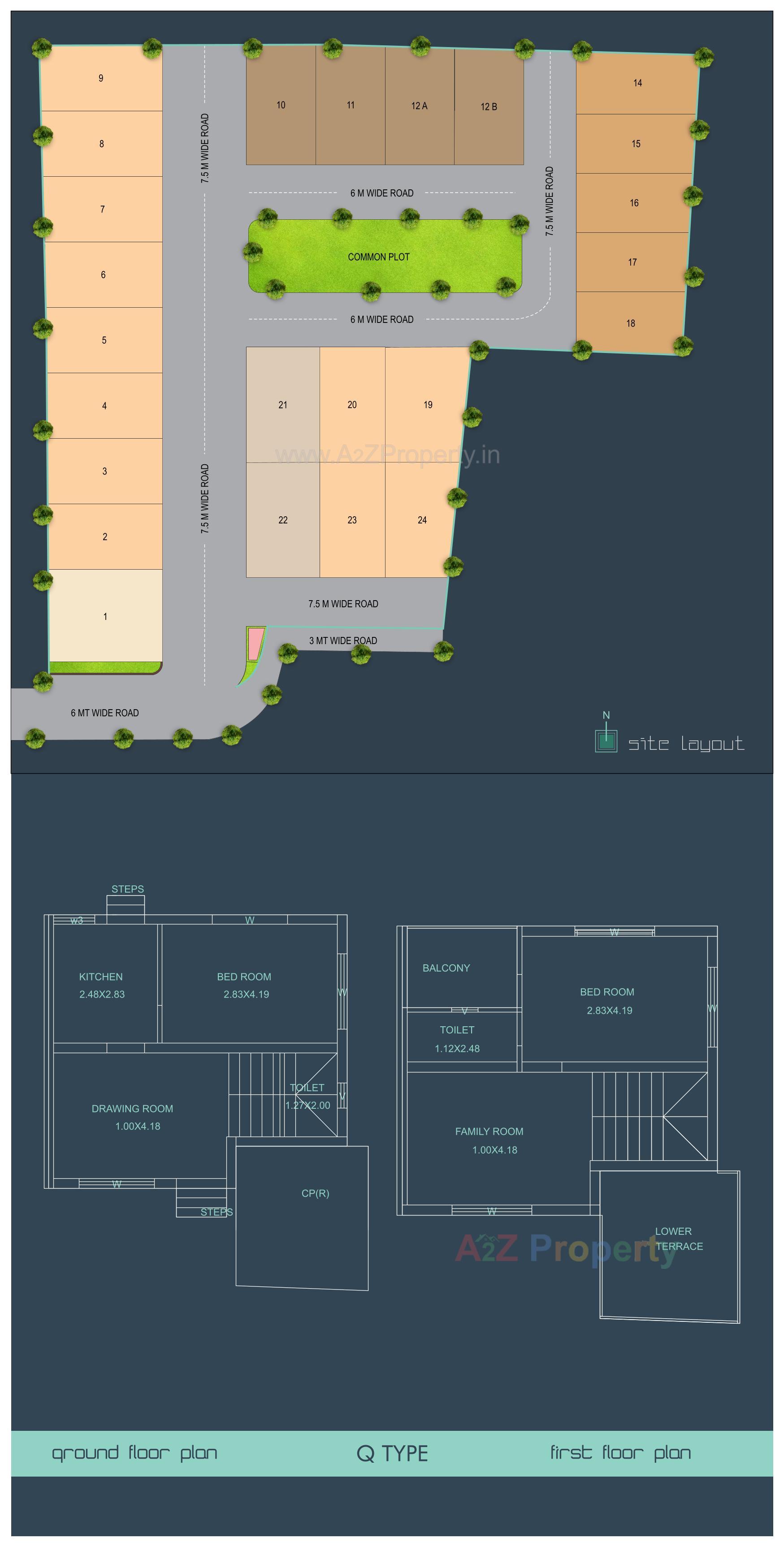 Layout of real estate project Dev Bhoomi Bungalows located at Bakrol, Anand, Gujarat