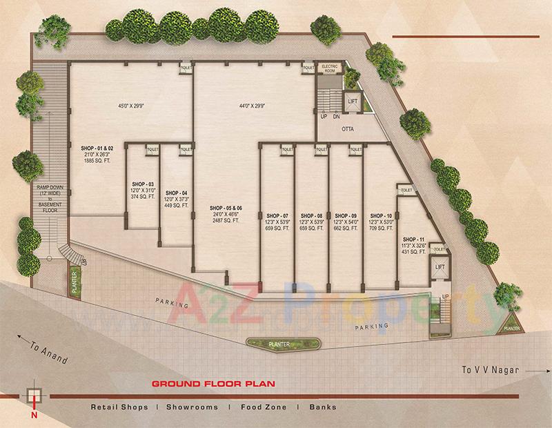 3D Elevation of real estate project Gajanan The Business Hub located at Vallabh-vidhyanagar, Anand, Gujarat