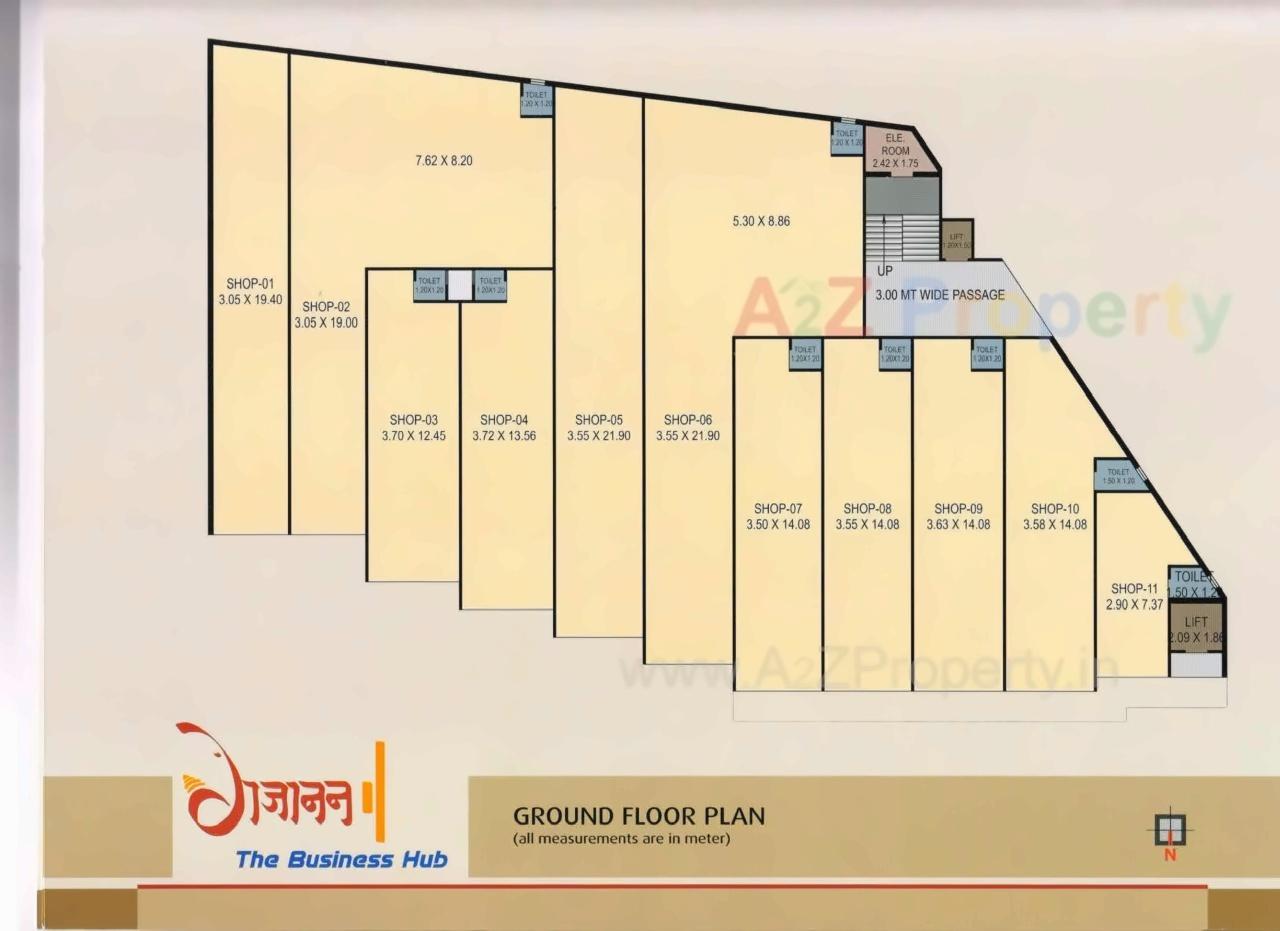 Layout of real estate project Gajanan The Business Hub located at Vallabh-vidhyanagar, Anand, Gujarat