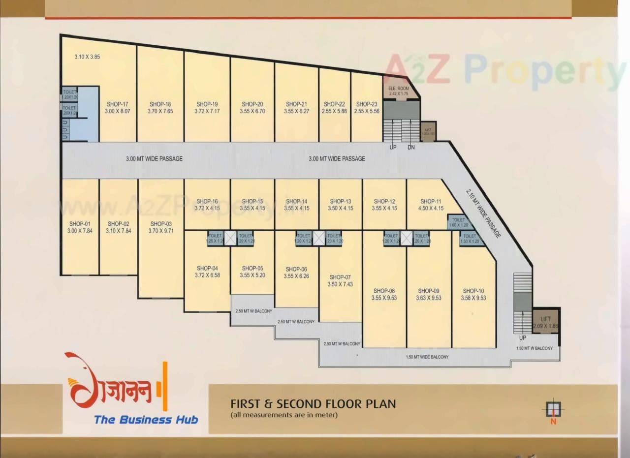 Layout of real estate project Gajanan The Business Hub located at Vallabh-vidhyanagar, Anand, Gujarat