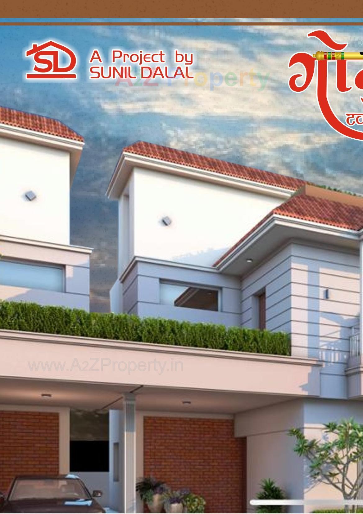 3D Elevation of real estate project Gokul Twins Bunglows located at Umreth, Anand, Gujarat